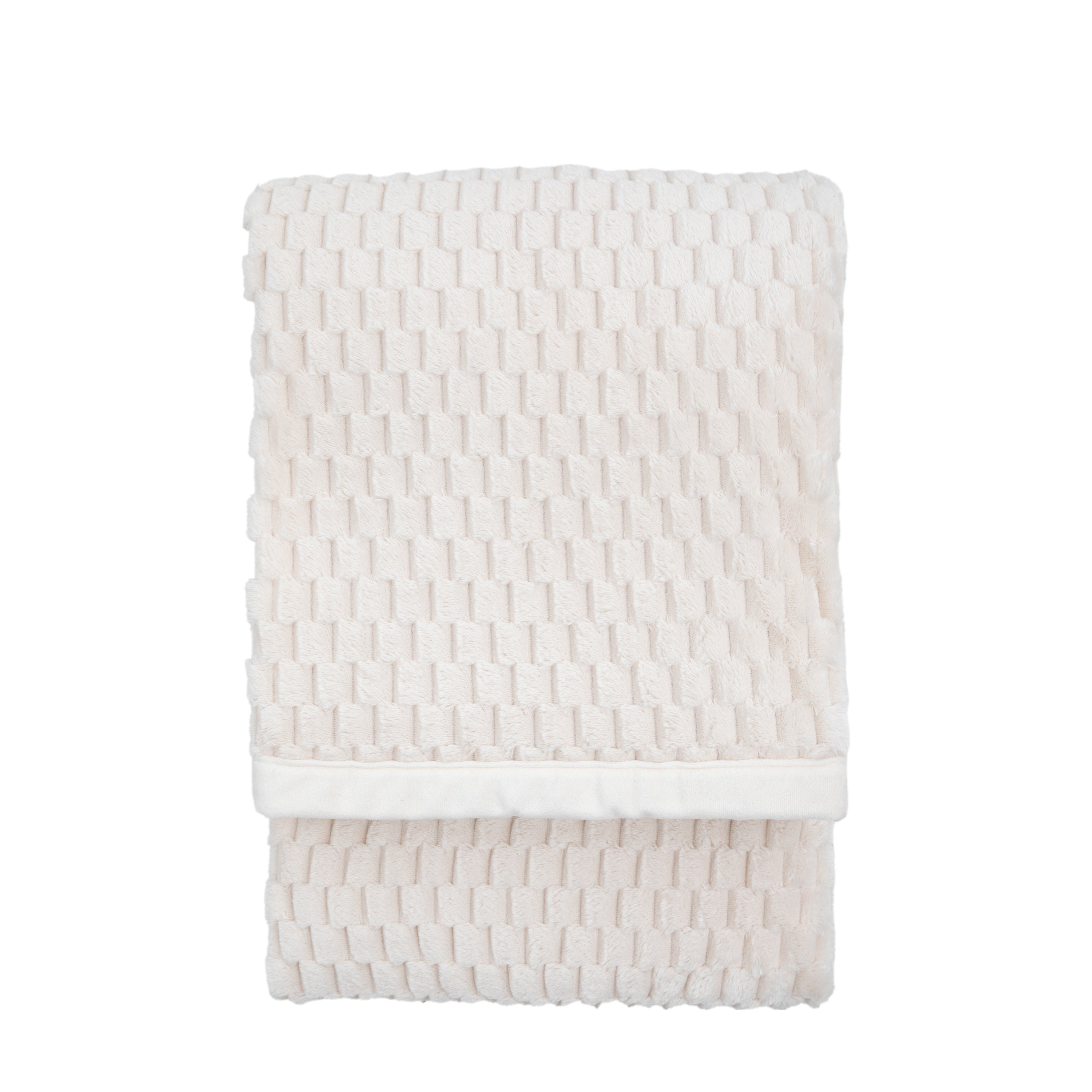Pittman Natural Cream Velvet Knitted Throw