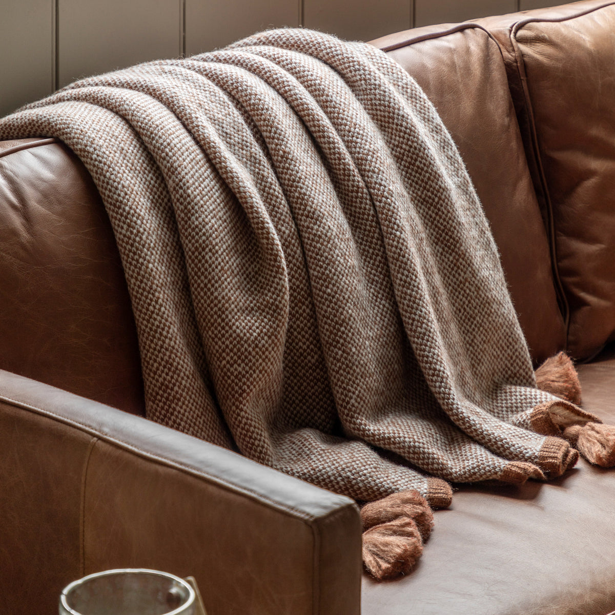 Belllane Rust Border Tassel Throw