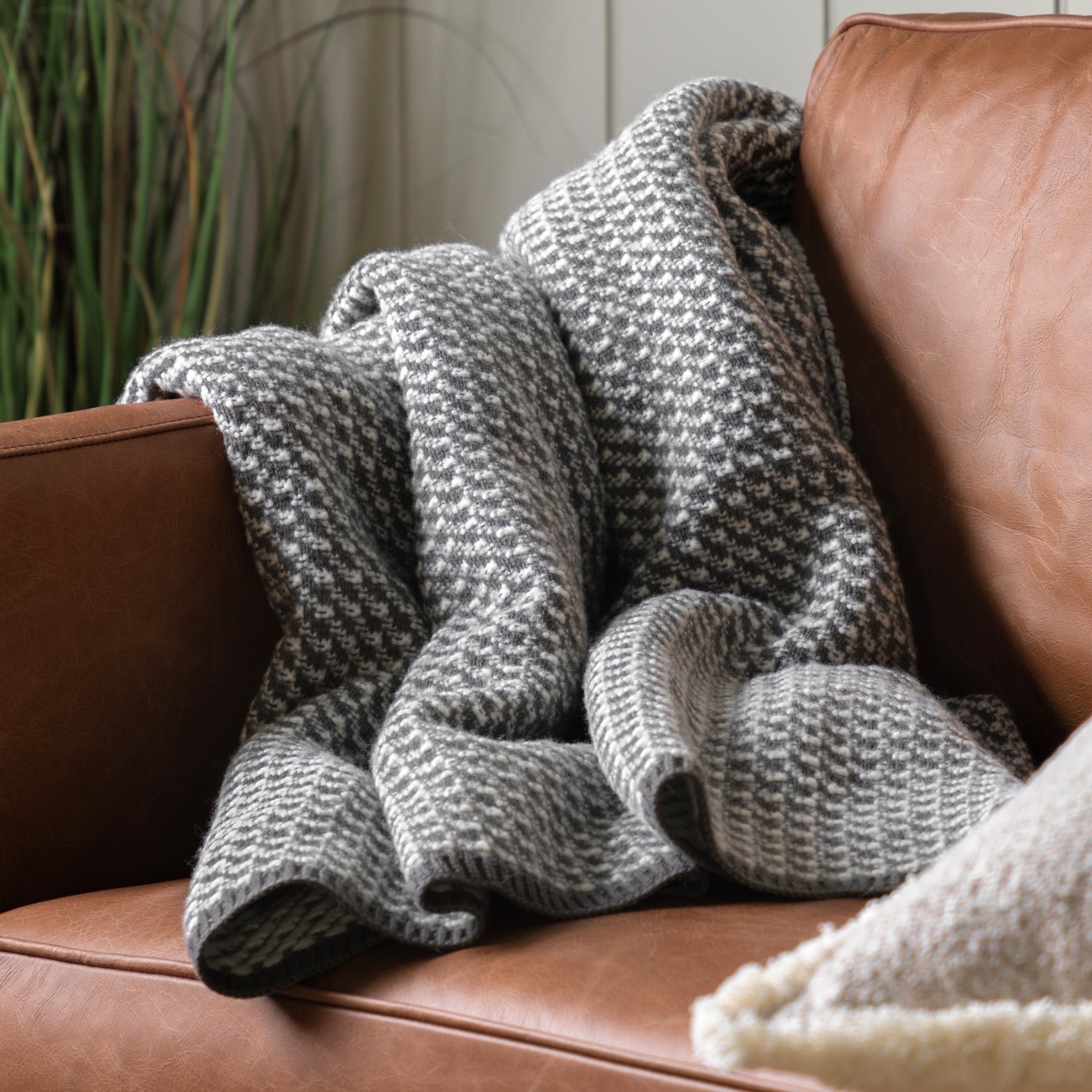Hazelshore Grey Knit Throw