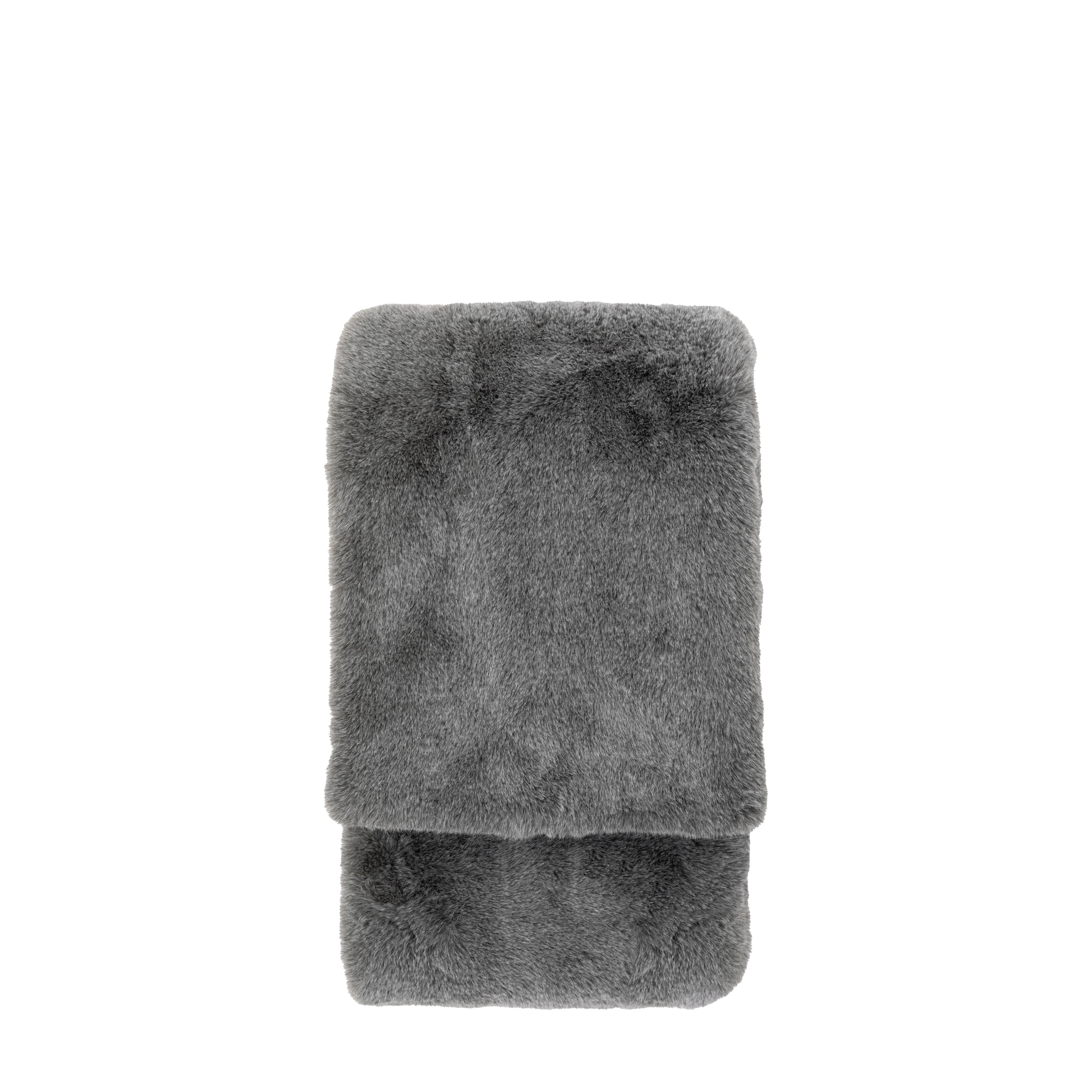 Bernard Smoke Grey Faux Fur Throw