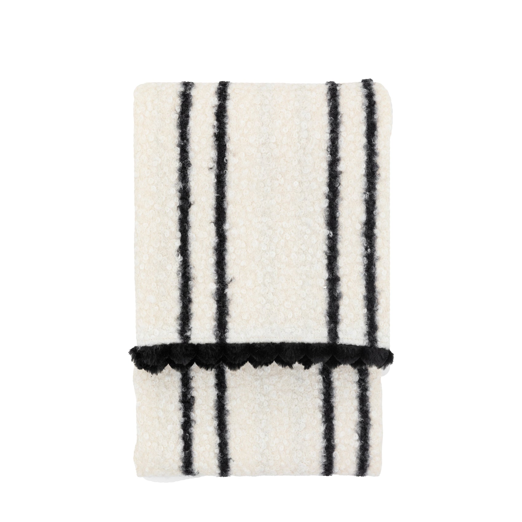Elma Monochrome Scalloped Cream & Black Throw
