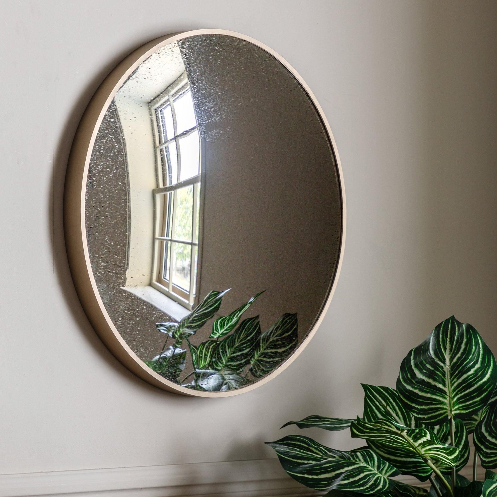 Meadway Bronze Convex Round Wall Mirror