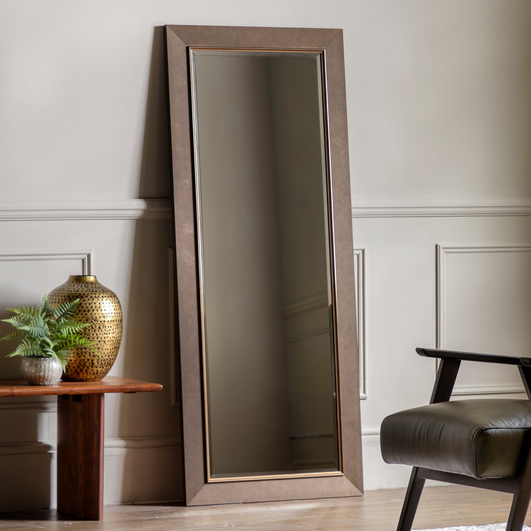 Chelsea Rustic Bronze Full Length Leaner Mirror