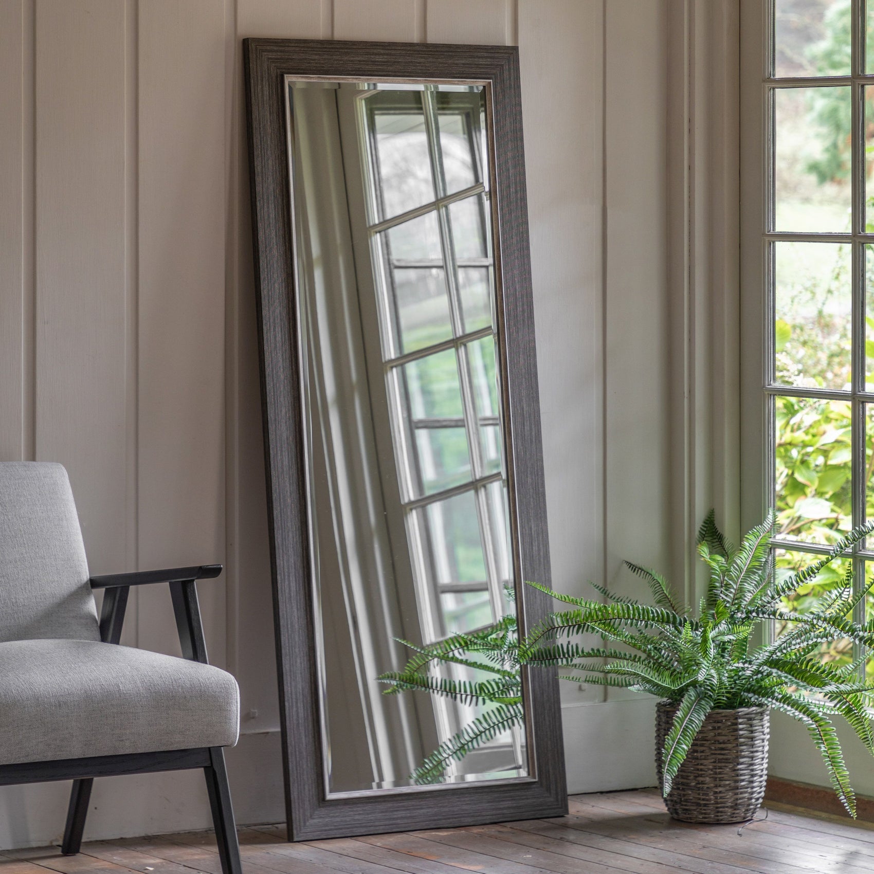 Chelsea Rustic Pewter Full Length Leaner Mirror