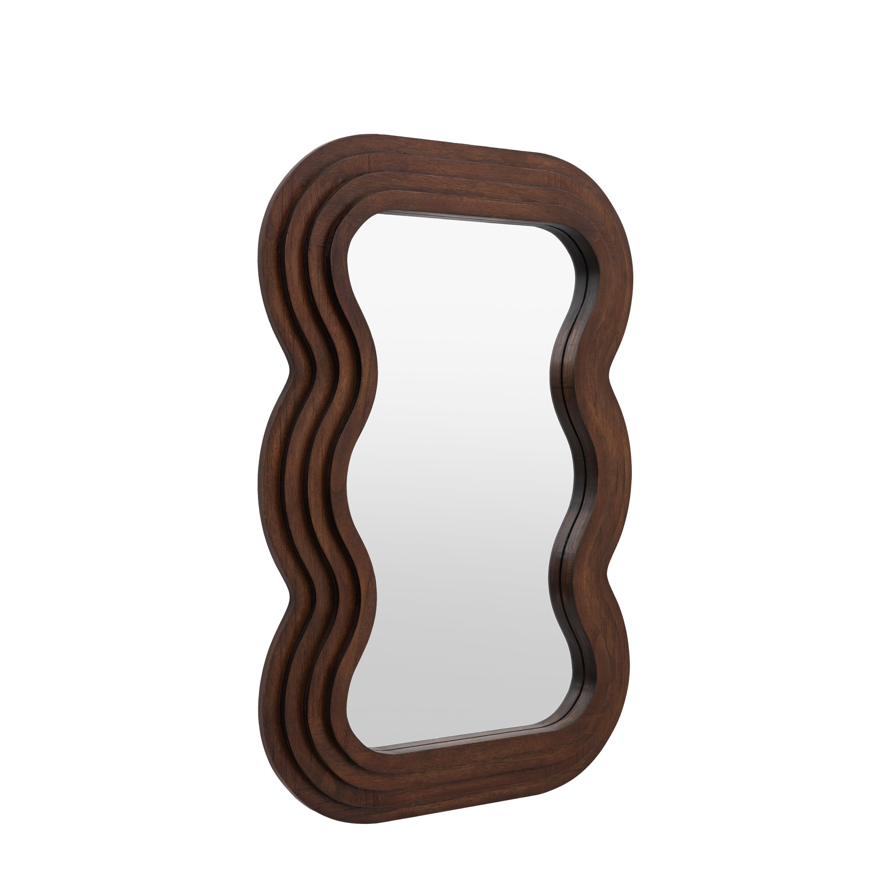 Nebo Wavy Warm Brown Wall Mirror