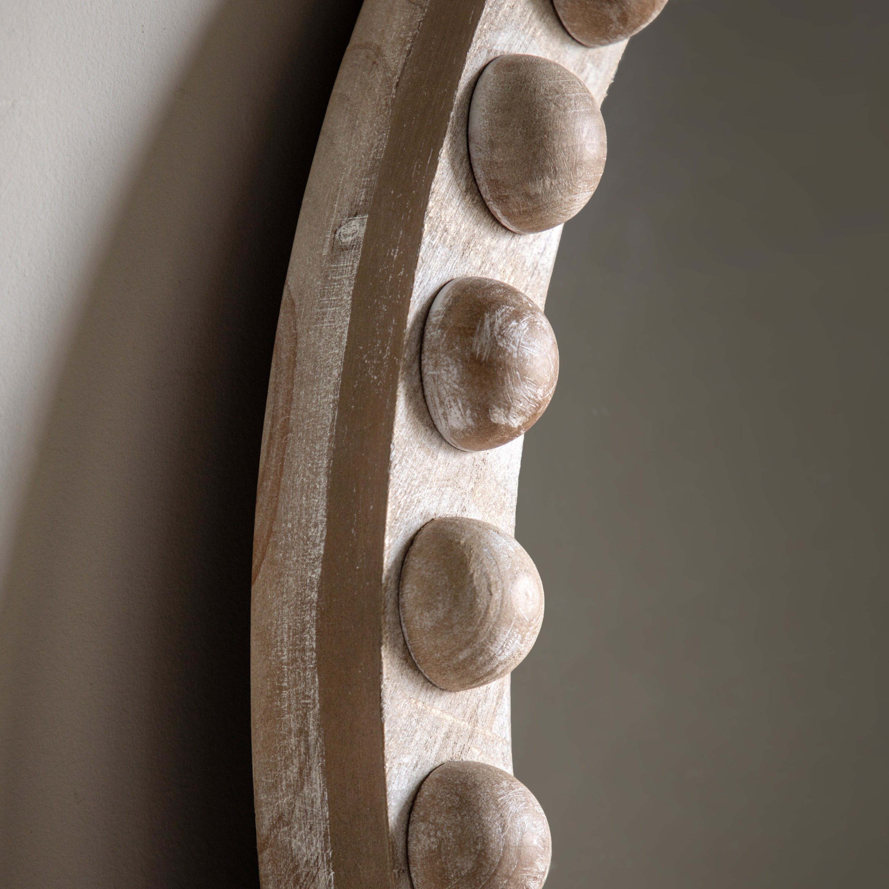 Malcom Arched Wooden Bobble Full Length Leaner Mirror