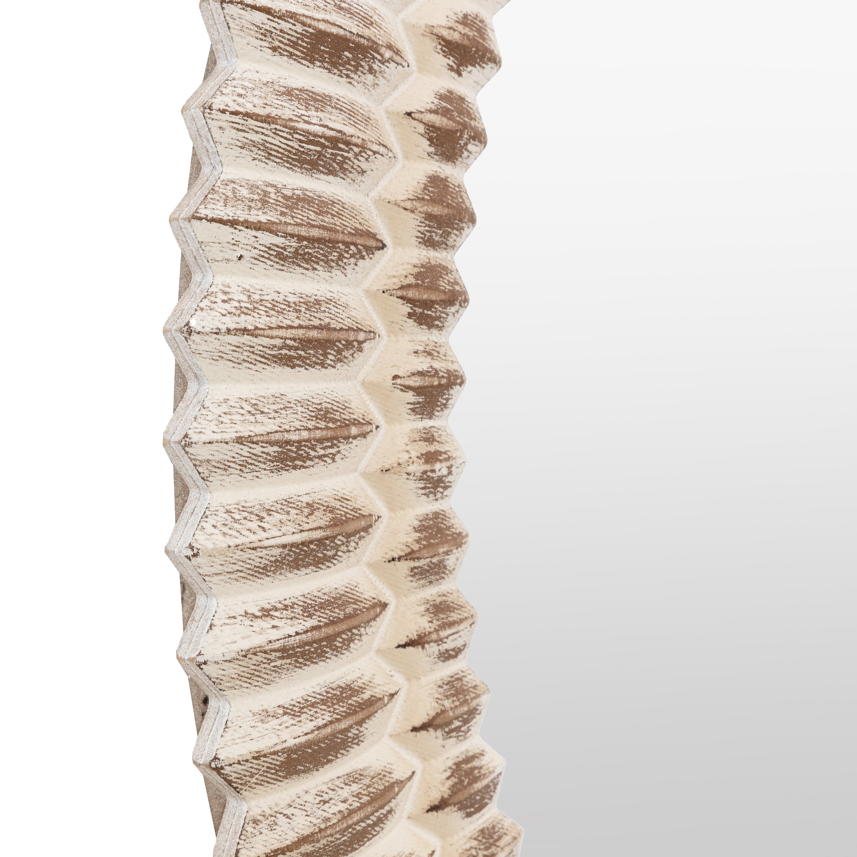 Chambery Arch White Wash Round Wall Mirror