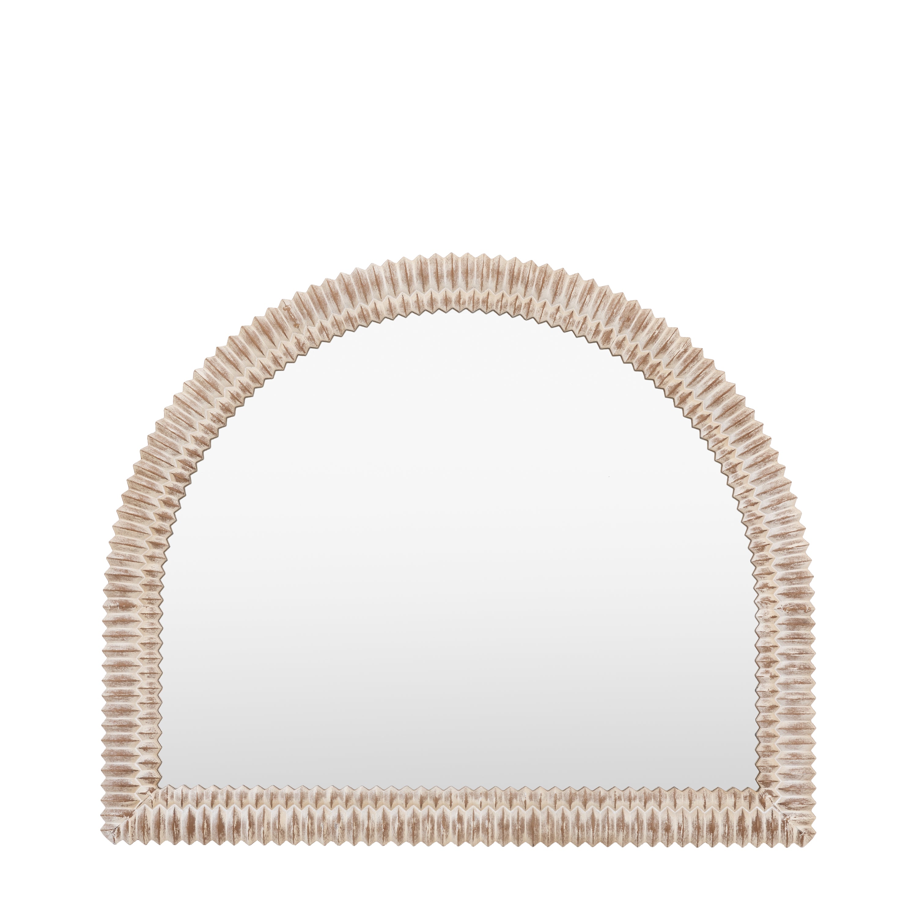 Chambery Arch White Wash Overmantle Wall Mirror