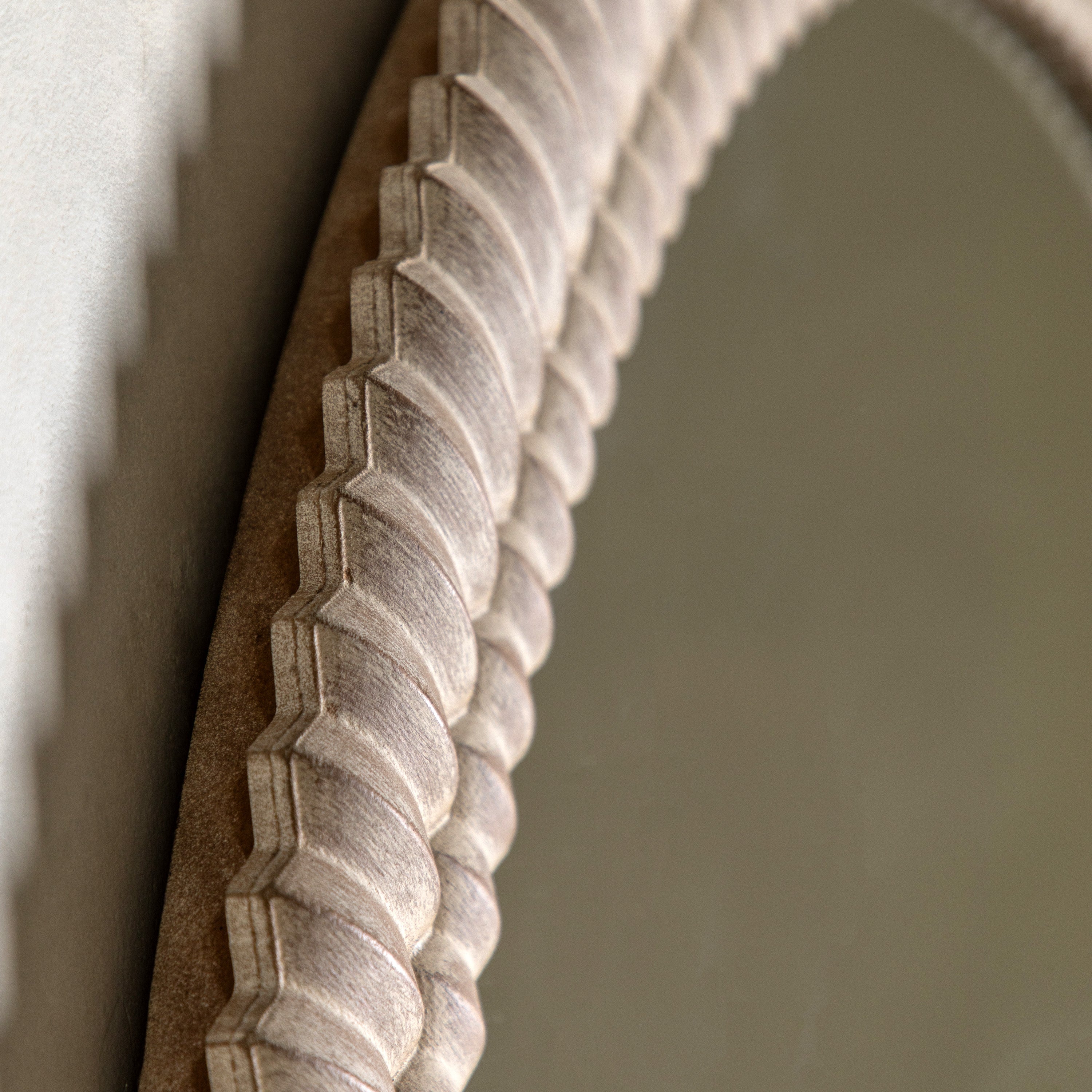Chambery Arch White Wash Overmantle Wall Mirror