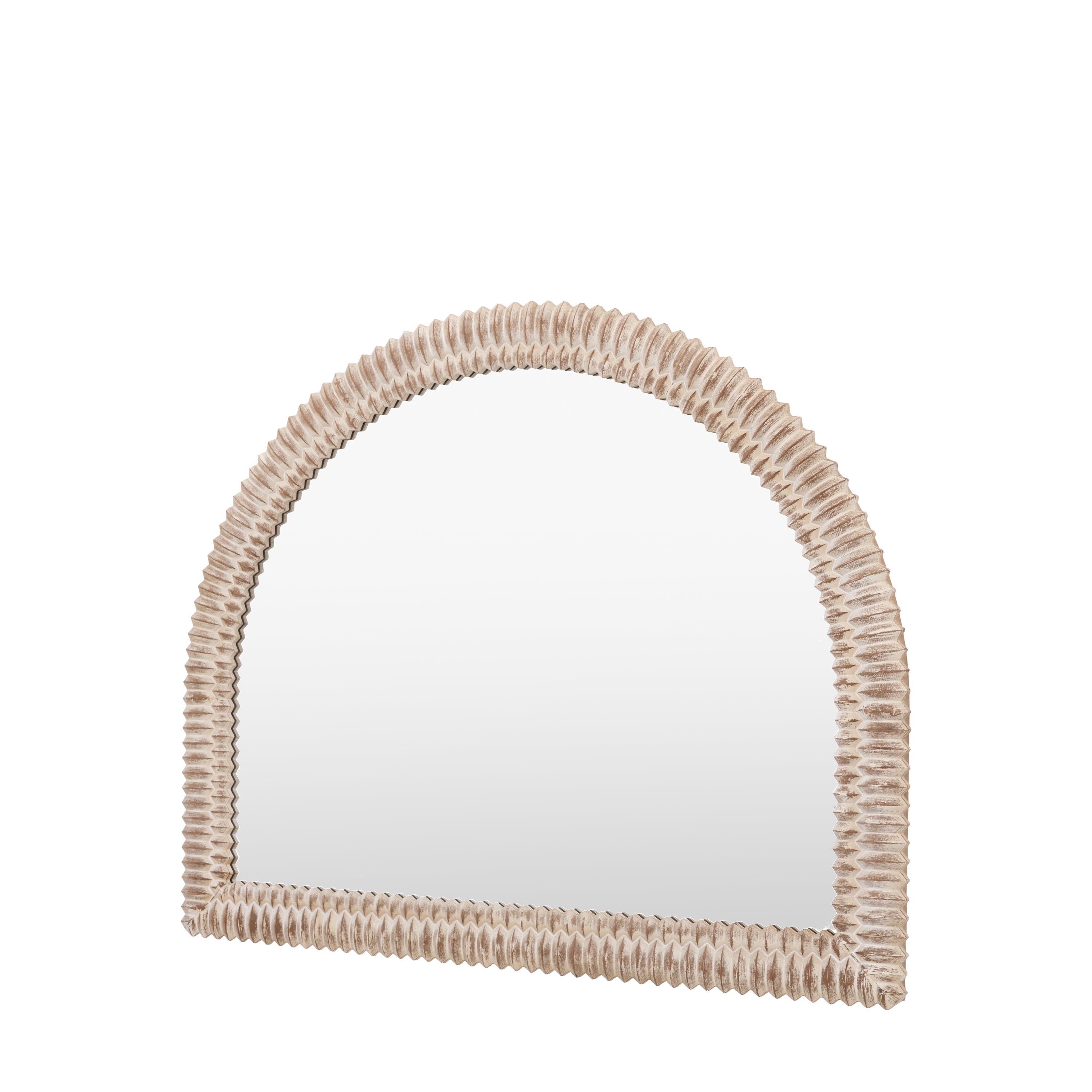 Chambery Arch White Wash Overmantle Wall Mirror