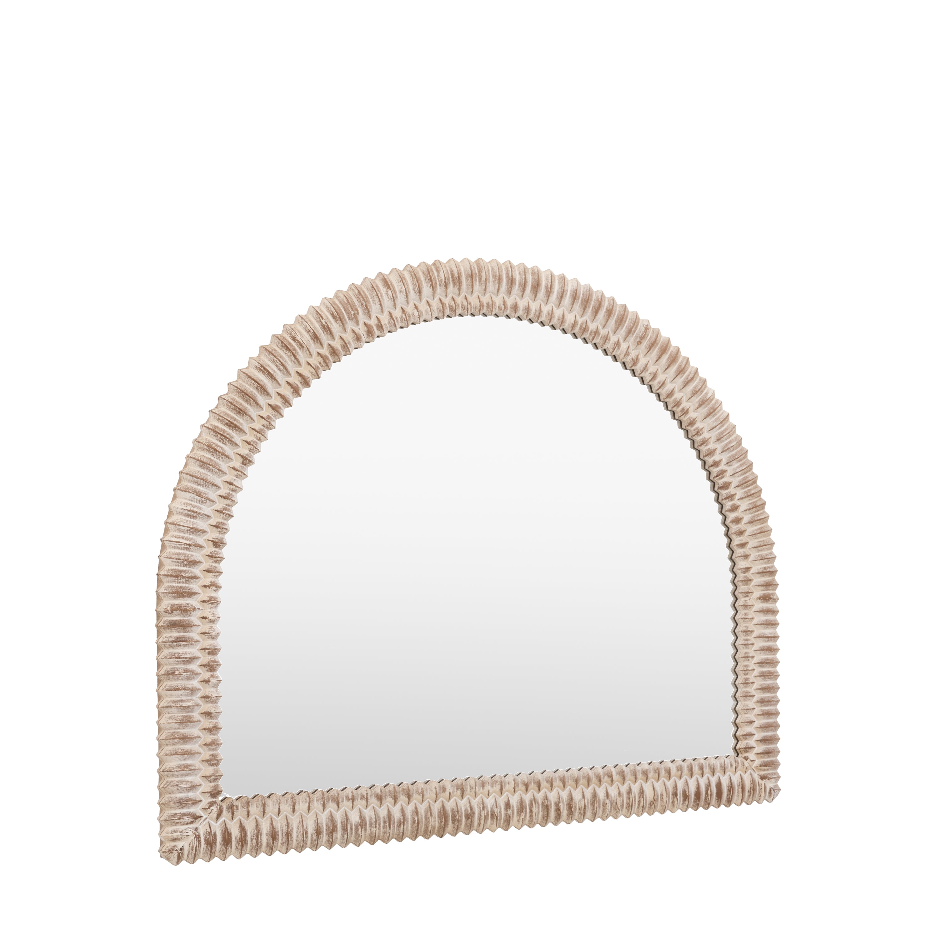 Chambery Arch White Wash Overmantle Wall Mirror