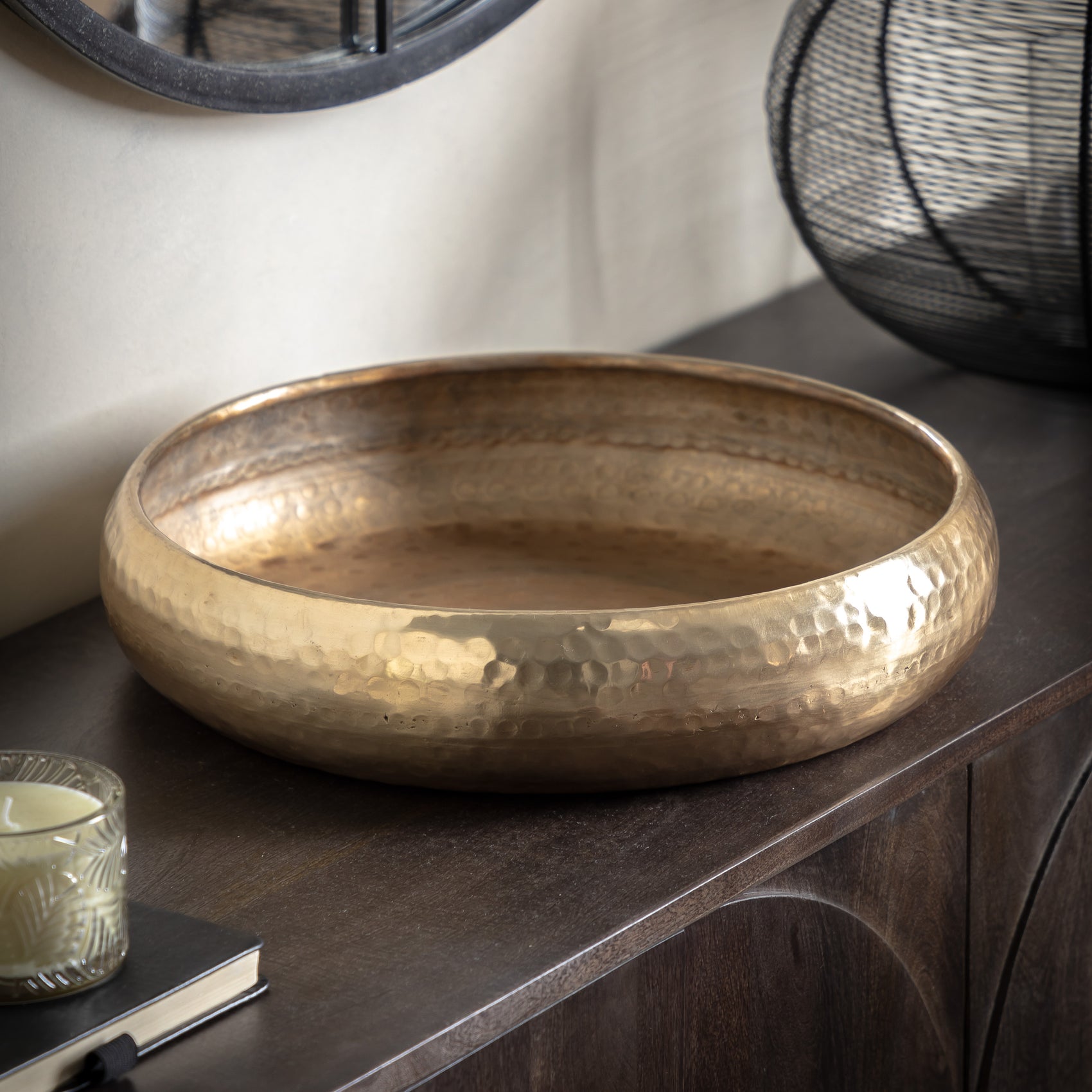 Cedar Hammered Gold Bowl | Large