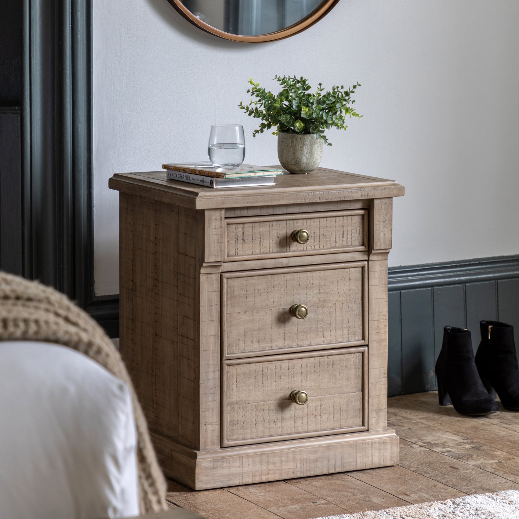 Bowen Pine Wood Bedside Table