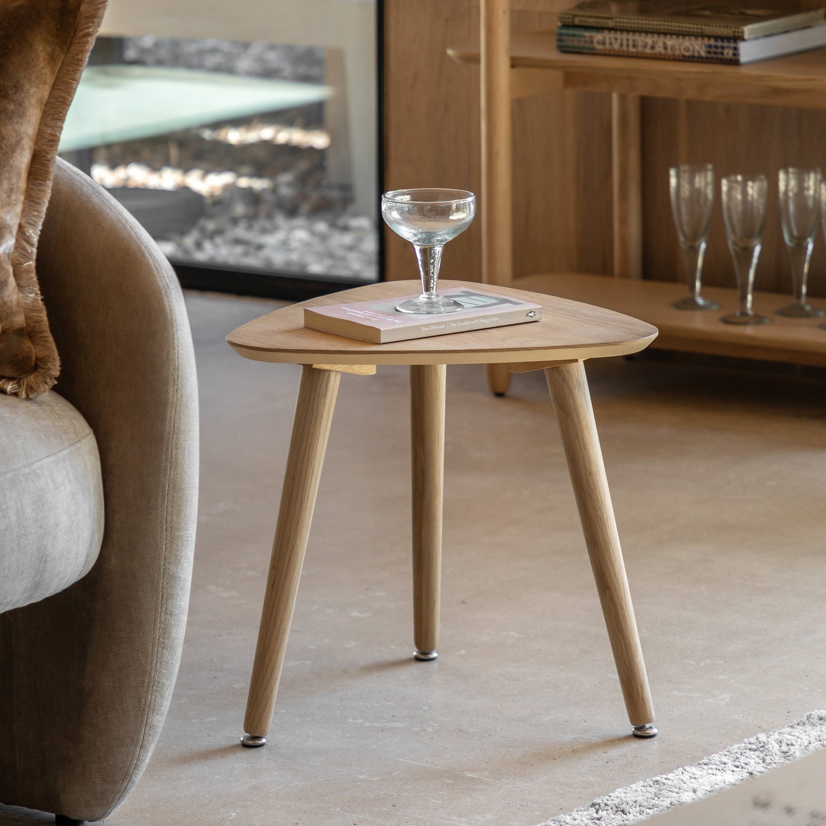 Hatfield Natural Oak Wood Side Table