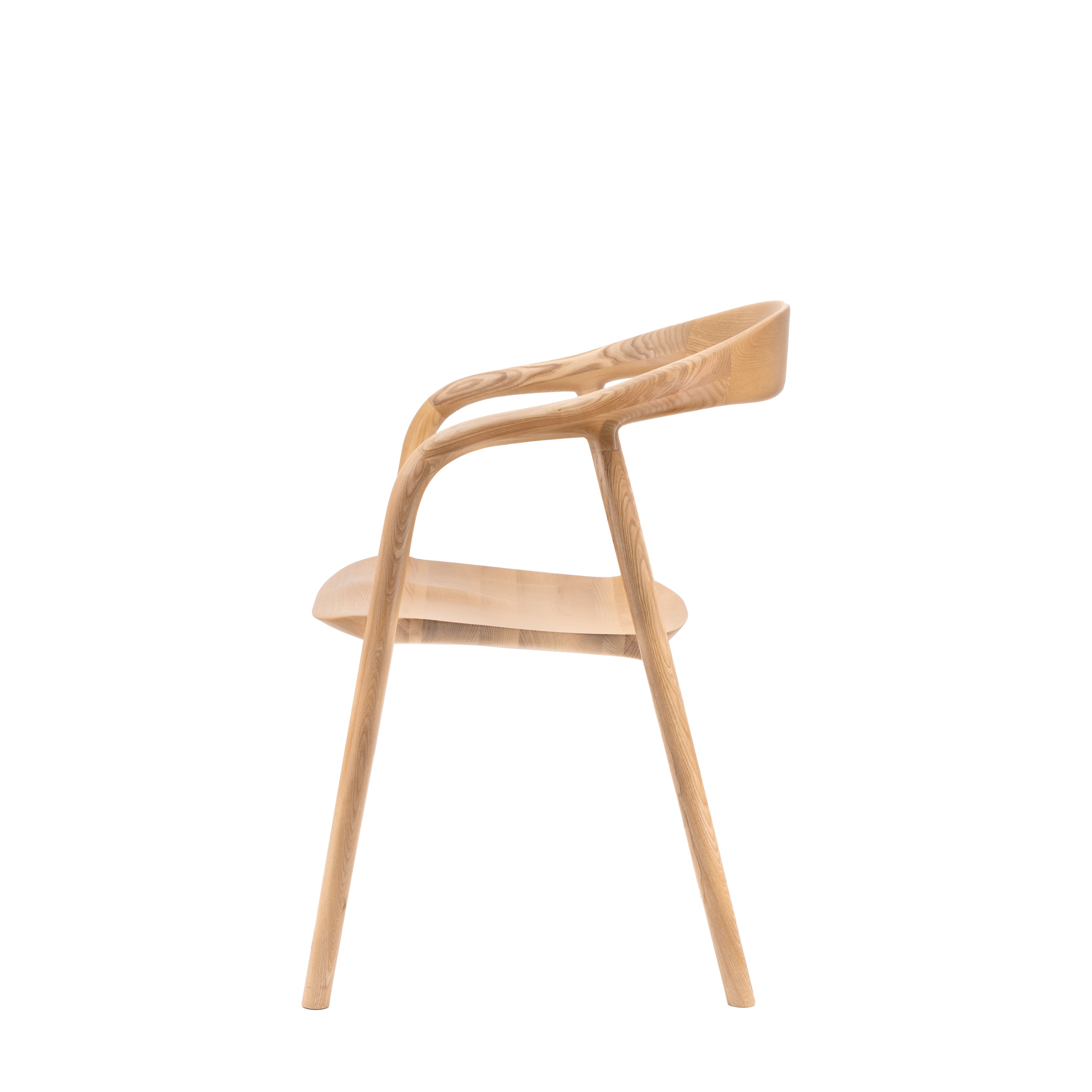 Set of 2 Royo Scandi Natural Ash Wood Curved Dining Chair