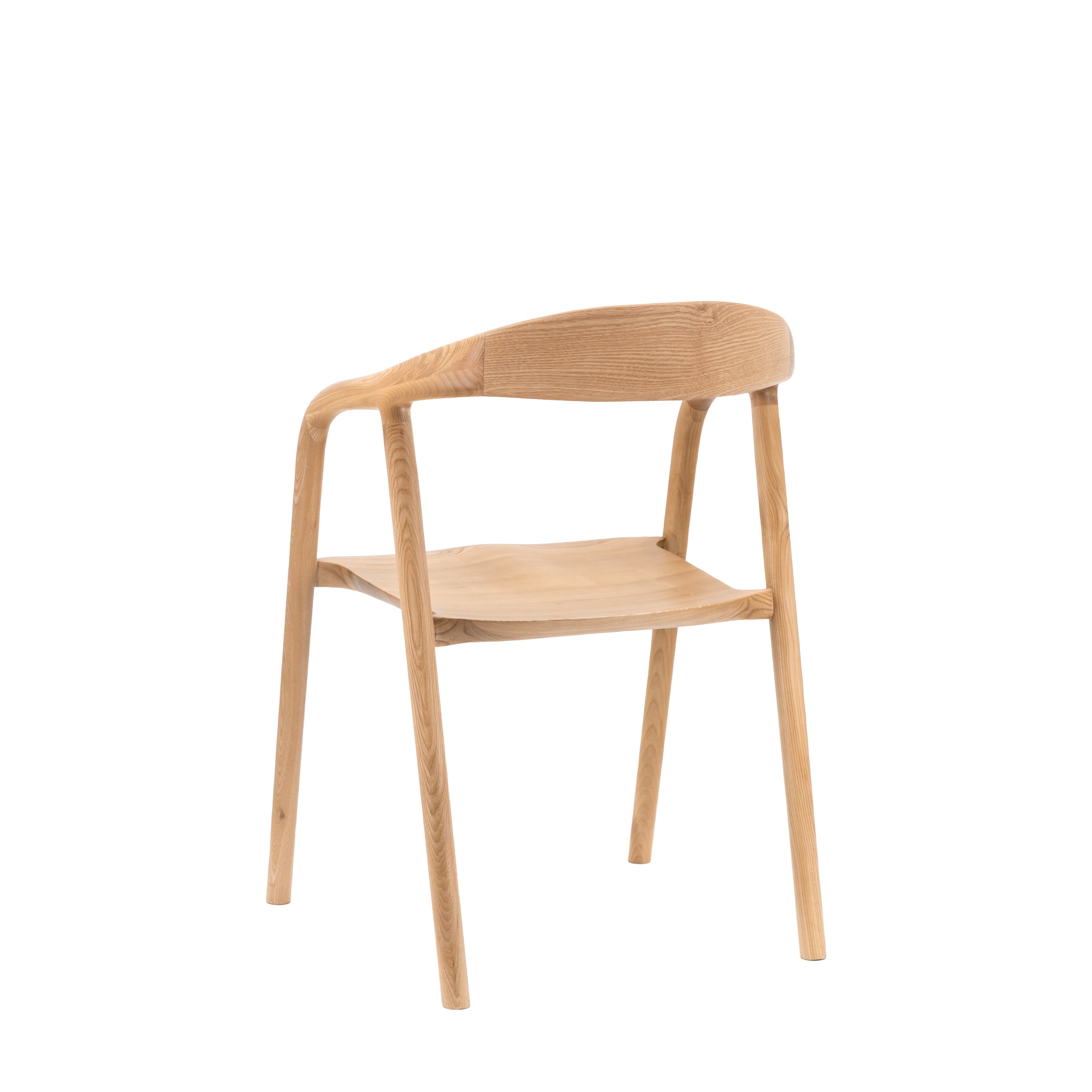 Set of 2 Royo Scandi Natural Ash Wood Curved Dining Chair