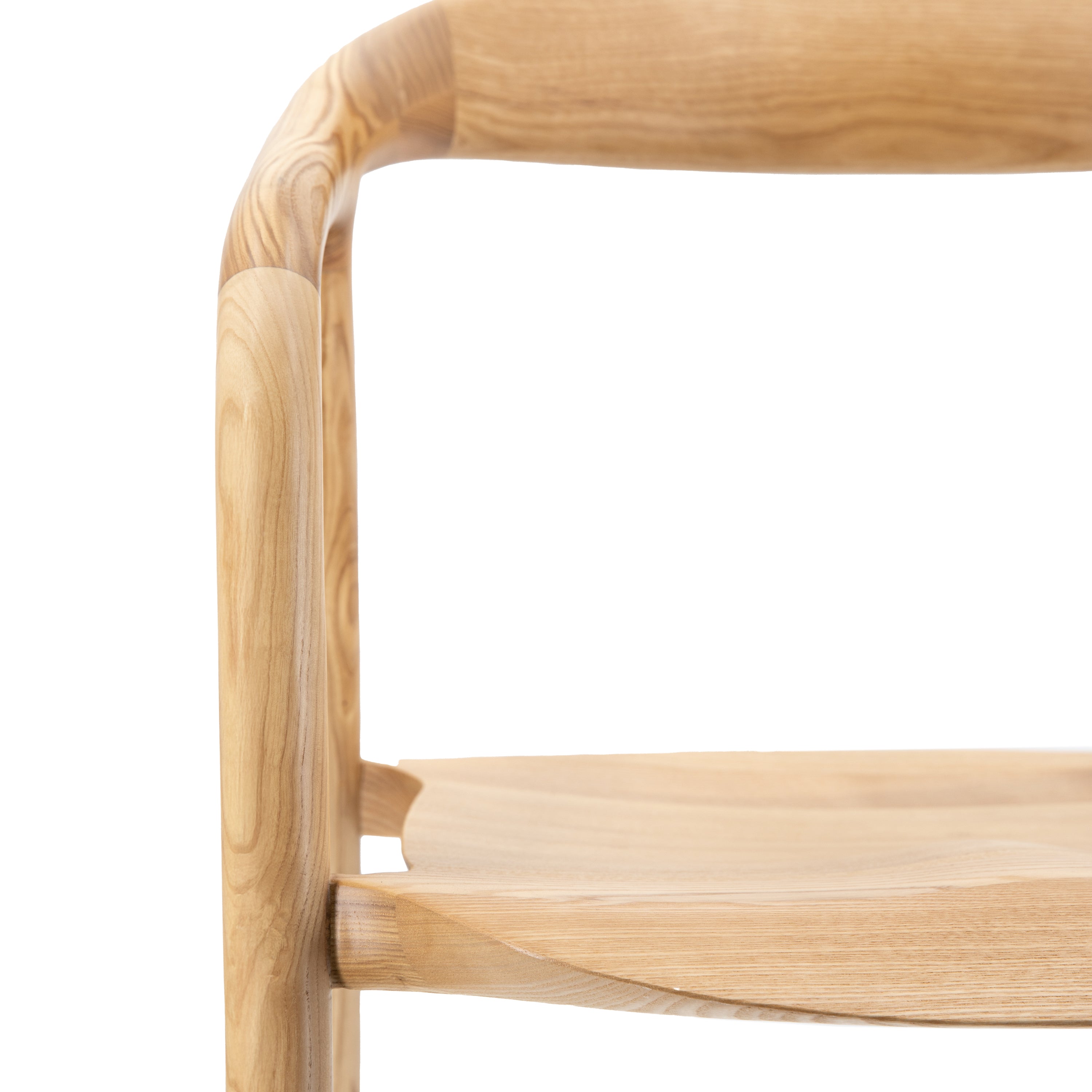Set of 2 Royo Scandi Natural Ash Wood Curved Dining Chair