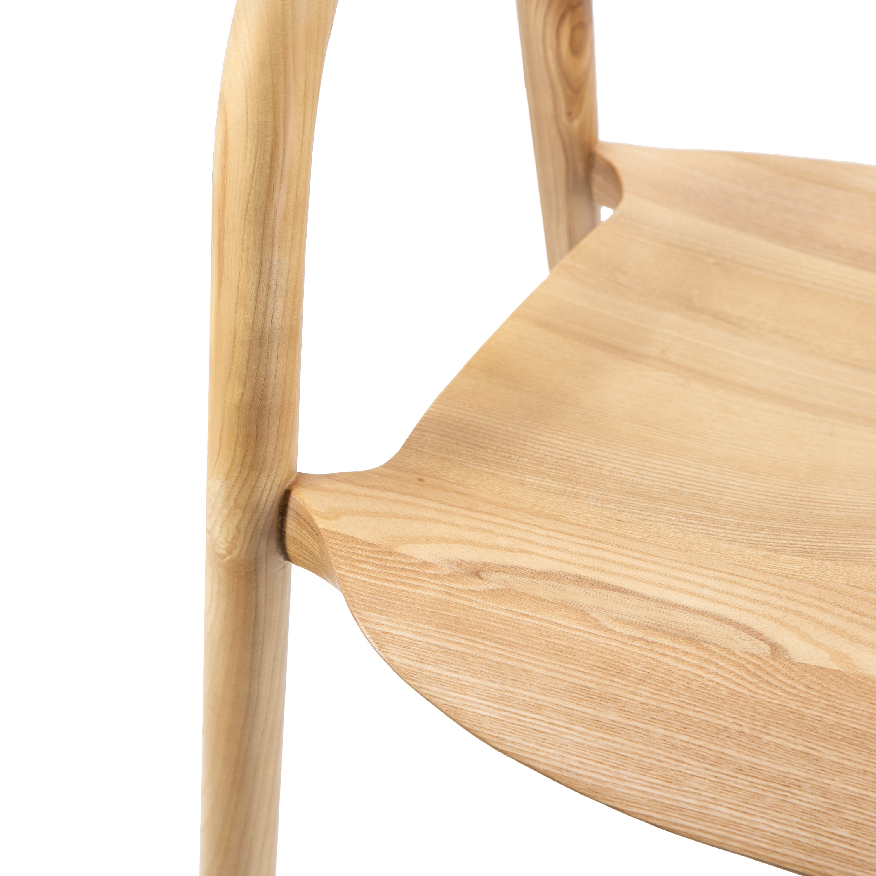 Set of 2 Royo Scandi Natural Ash Wood Curved Dining Chair