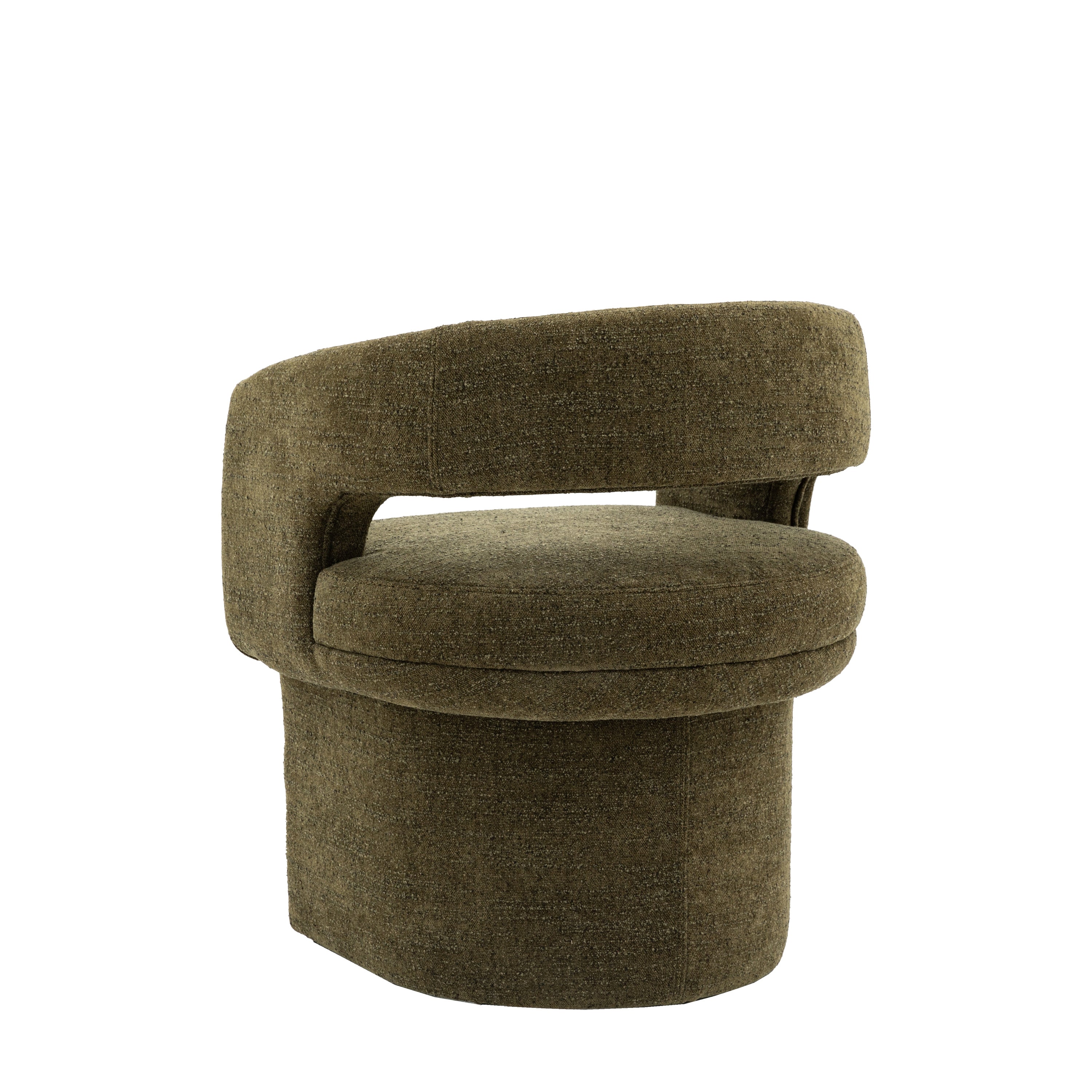 Harlo Green Boucle Curved Tub Dining Chair