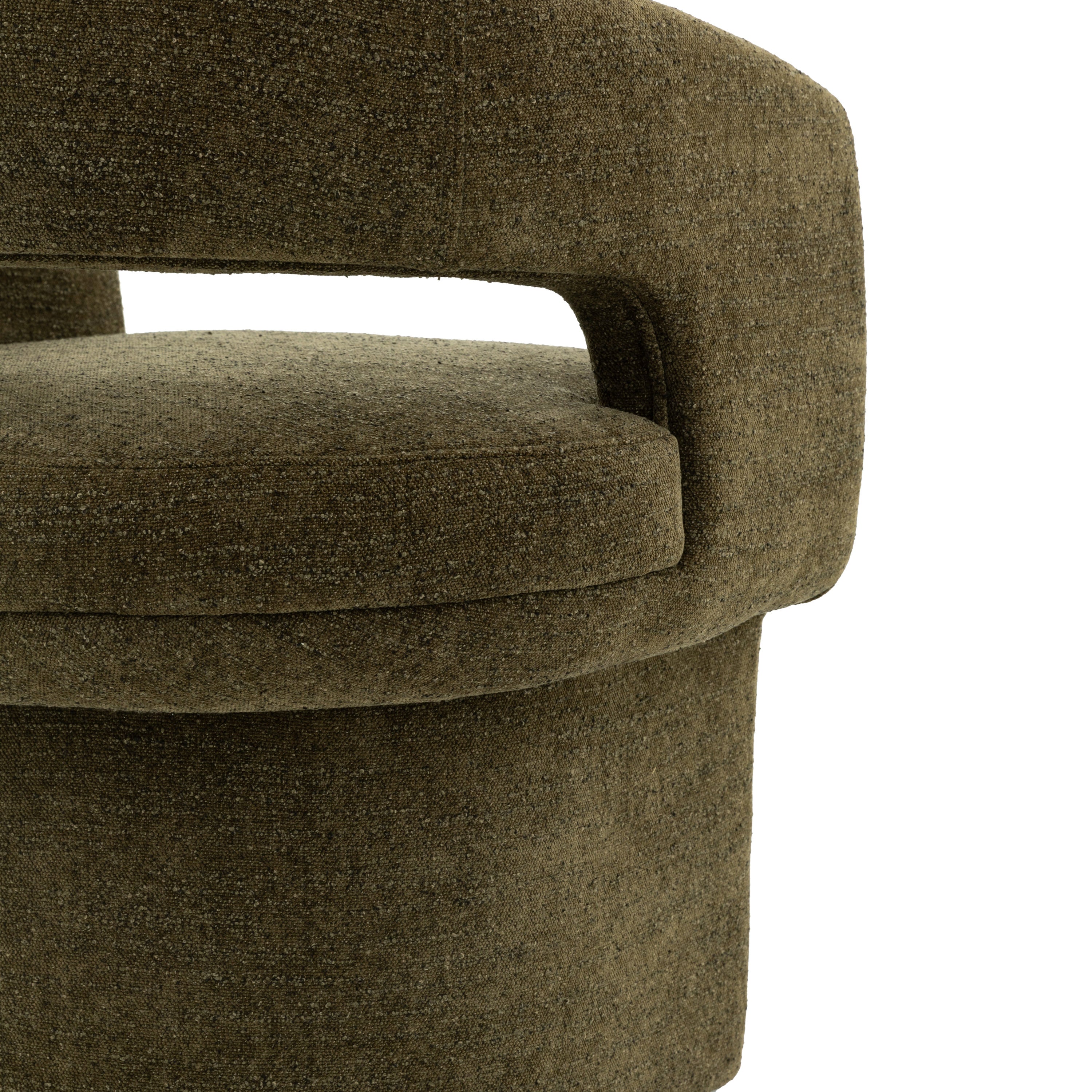 Harlo Green Boucle Curved Tub Dining Chair