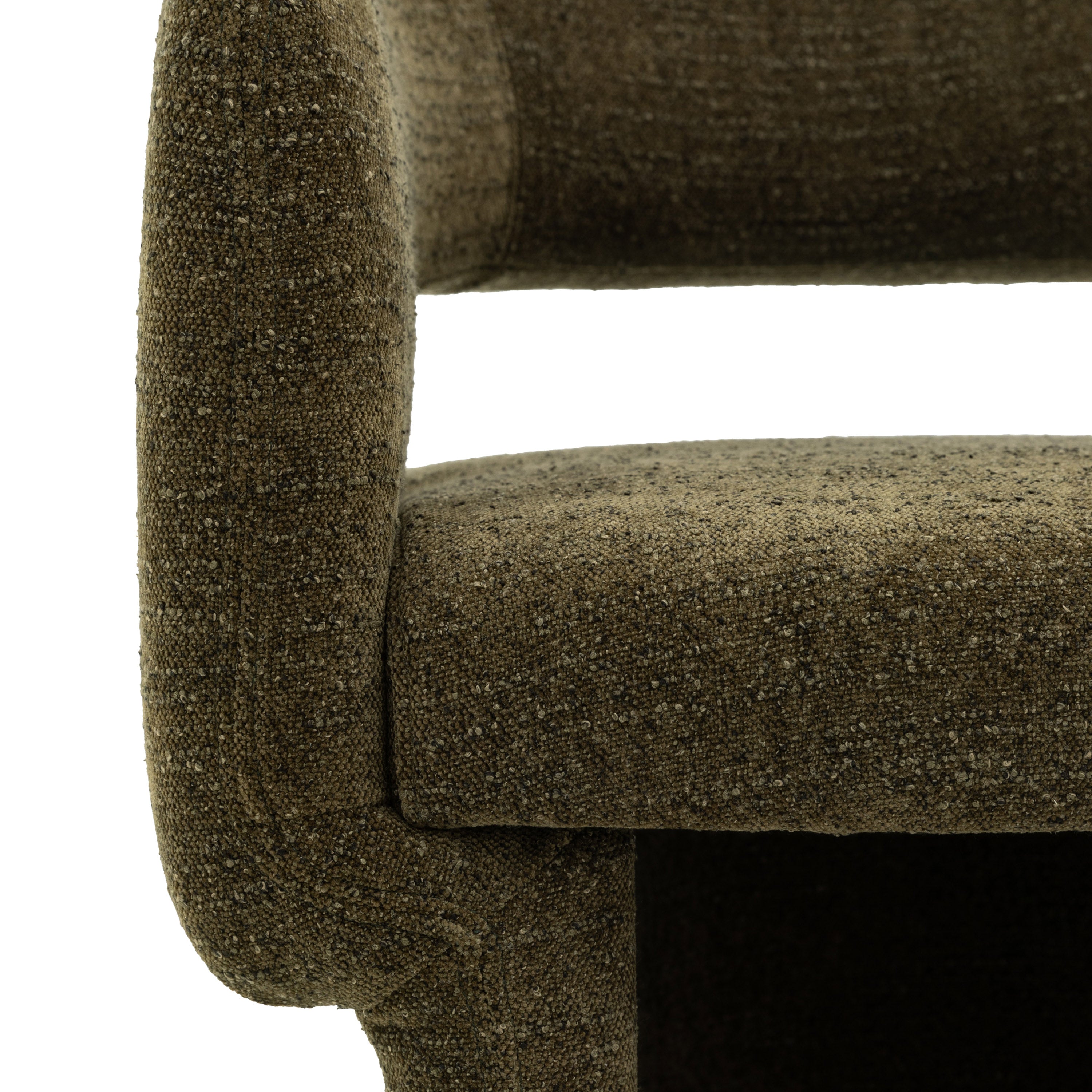 Harlo Green Boucle Curved Tub Dining Chair