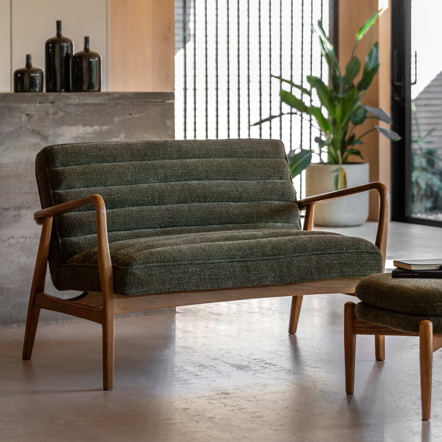 Datsun Green Boucle Sofa | 2 Seater