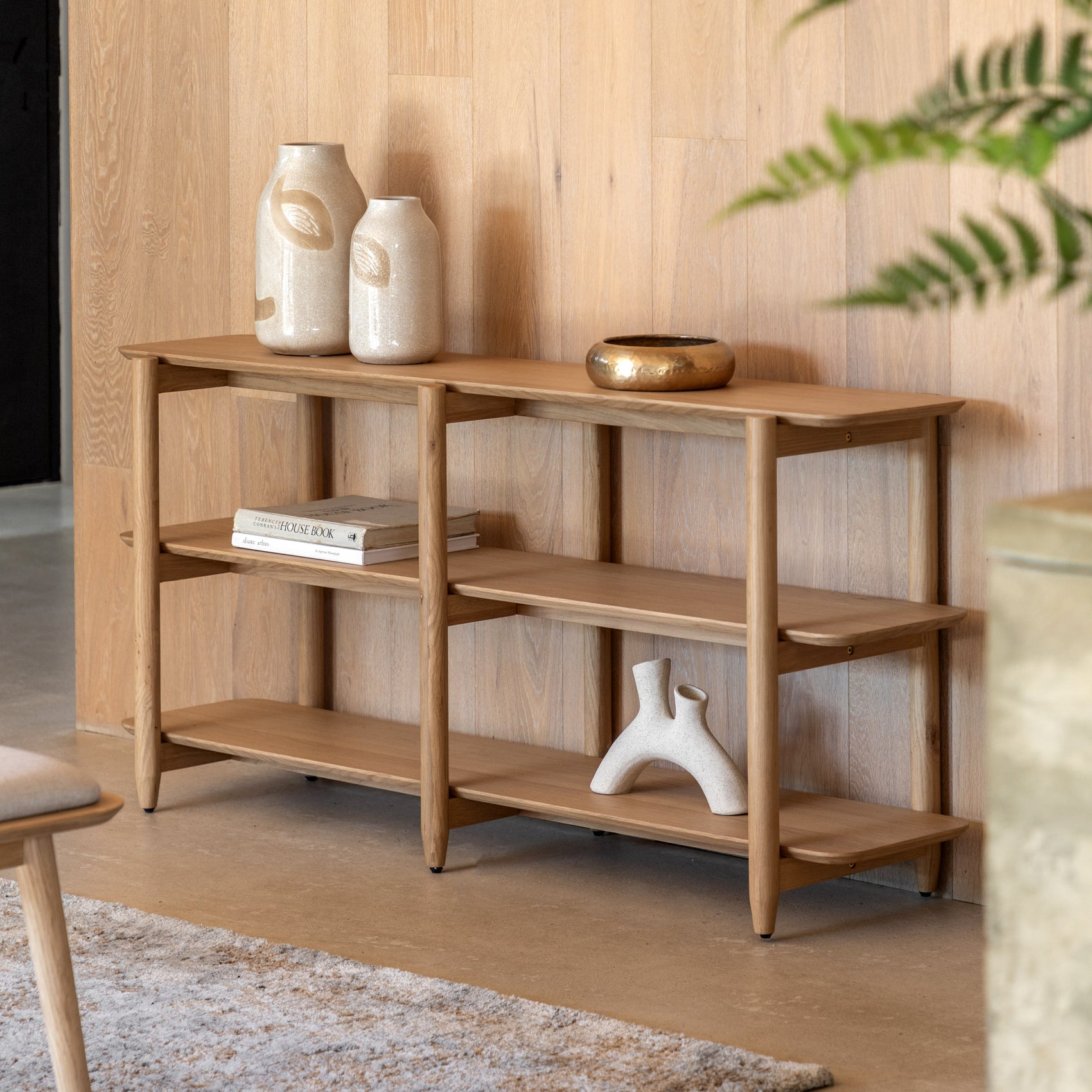Laceby Natural Oak Wood Display Unit Low