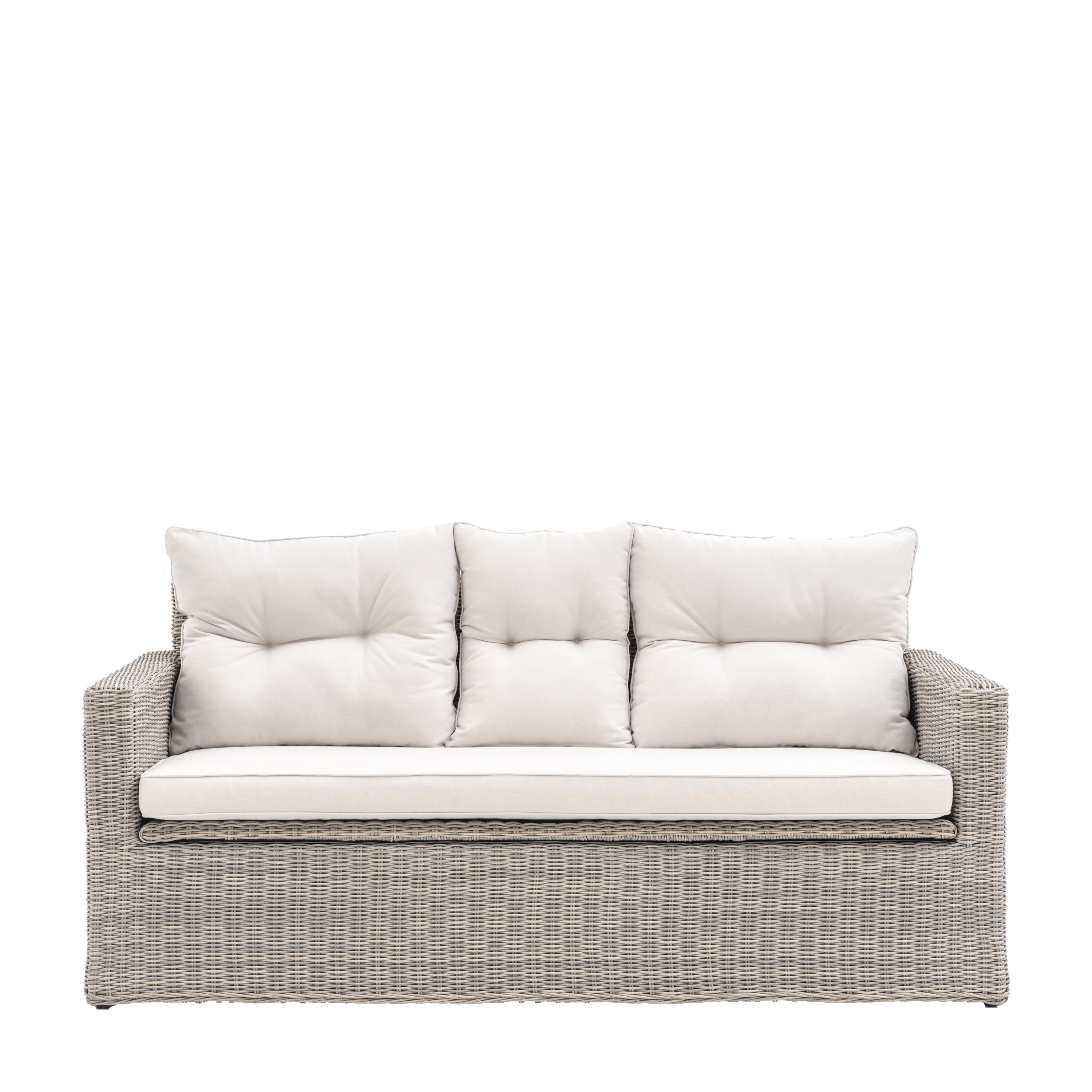 Siya Grey Rattan Outdoor Sofa with Storage | 2 Seater