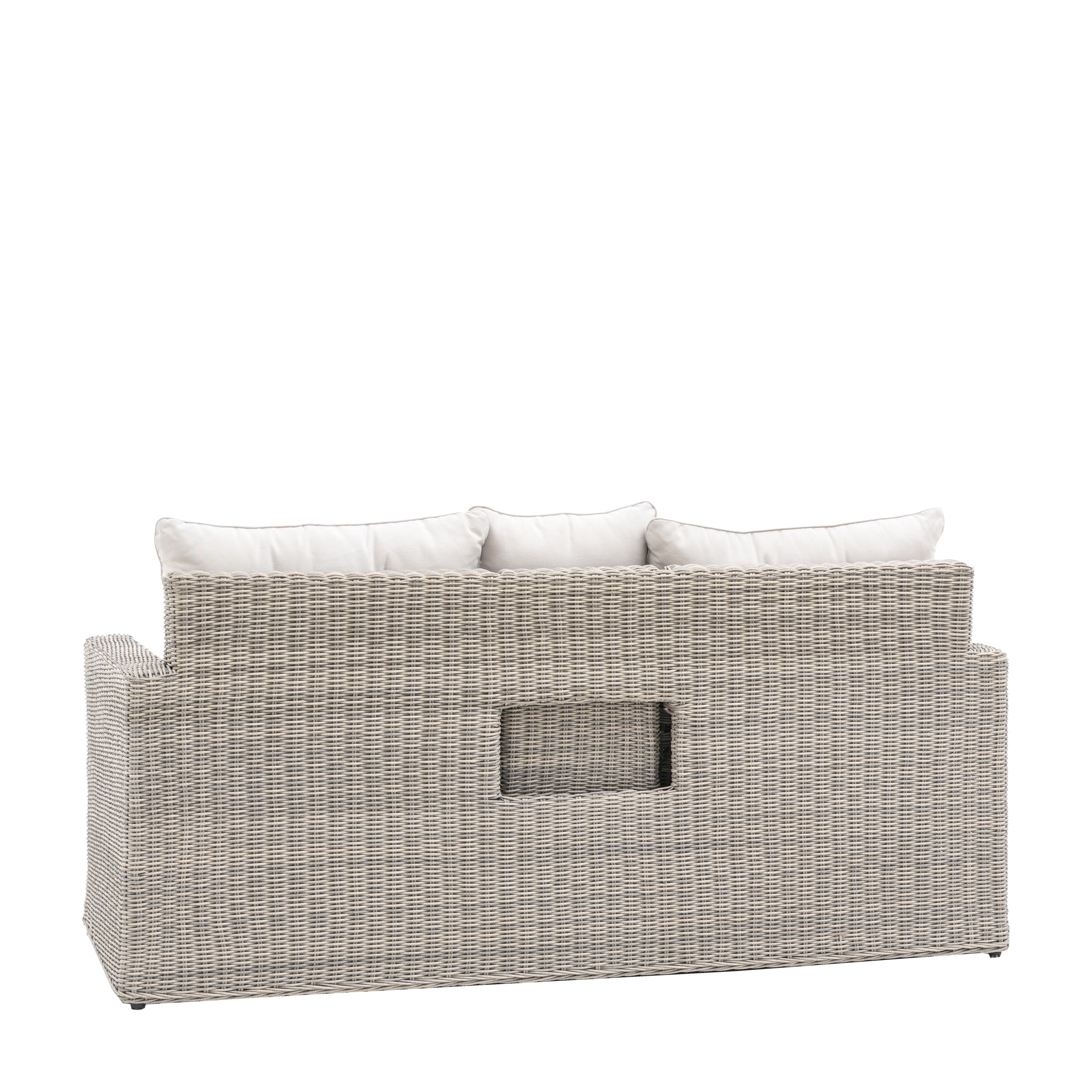 Siya Grey Rattan Outdoor Sofa with Storage | 2 Seater