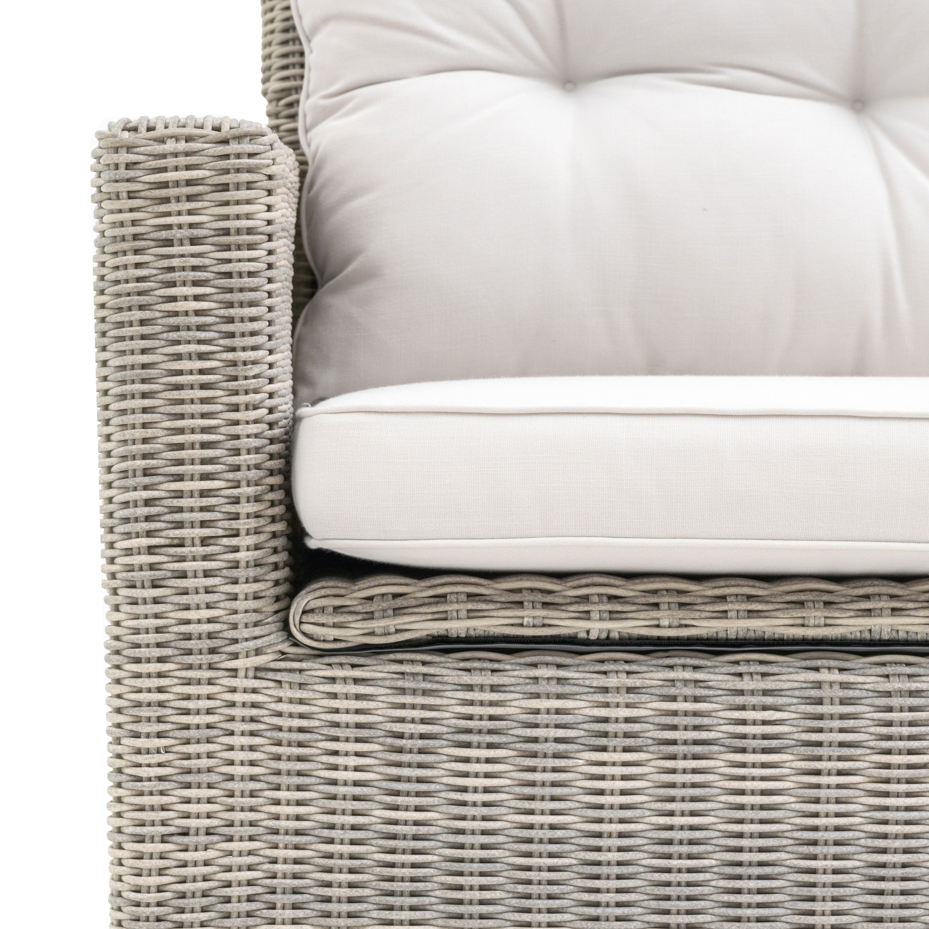Siya Grey Rattan Outdoor Sofa with Storage | 2 Seater