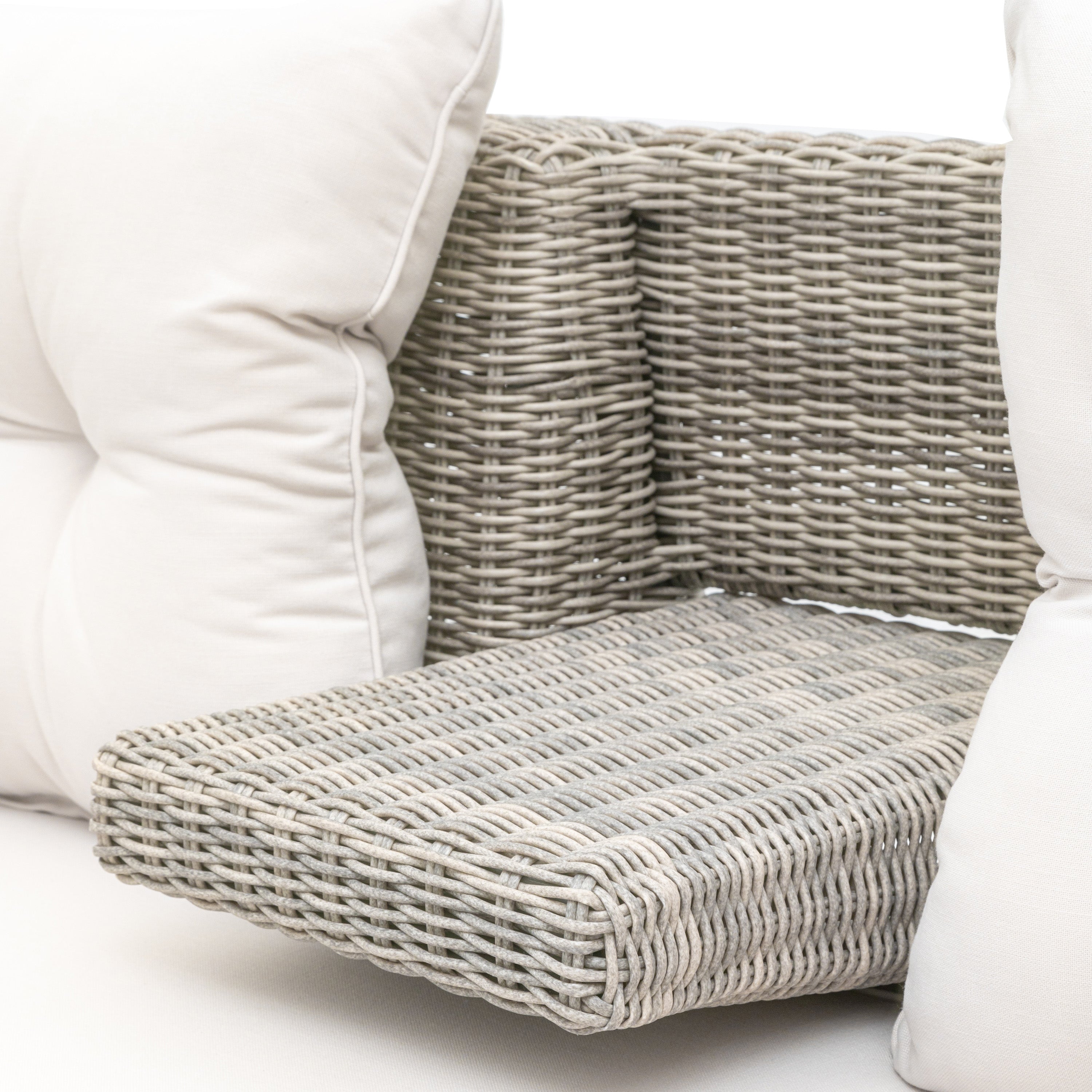 Siya Grey Rattan Outdoor Sofa with Storage | 2 Seater