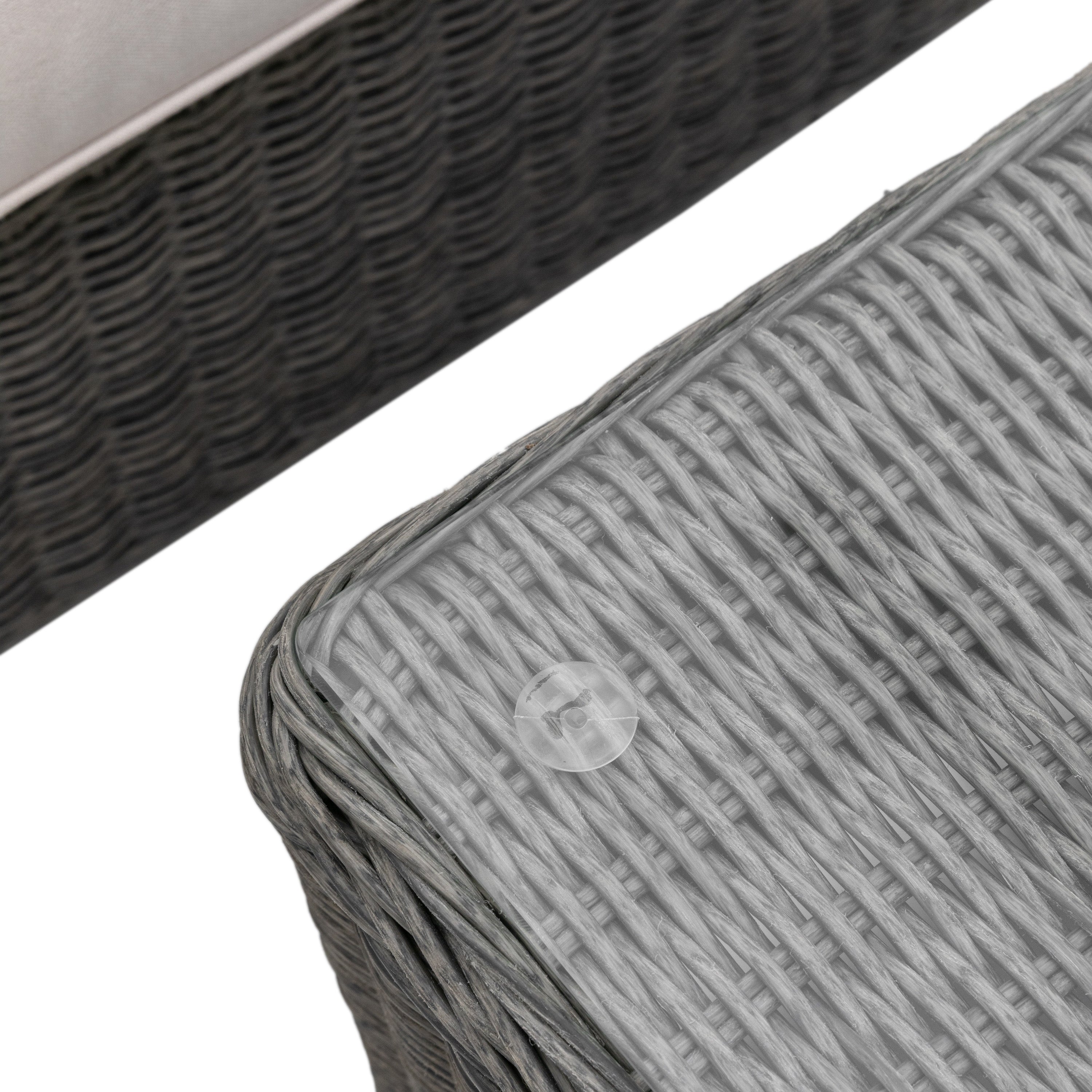 Roswell Dark Grey Rattan Outdoor Corner Lounge Set