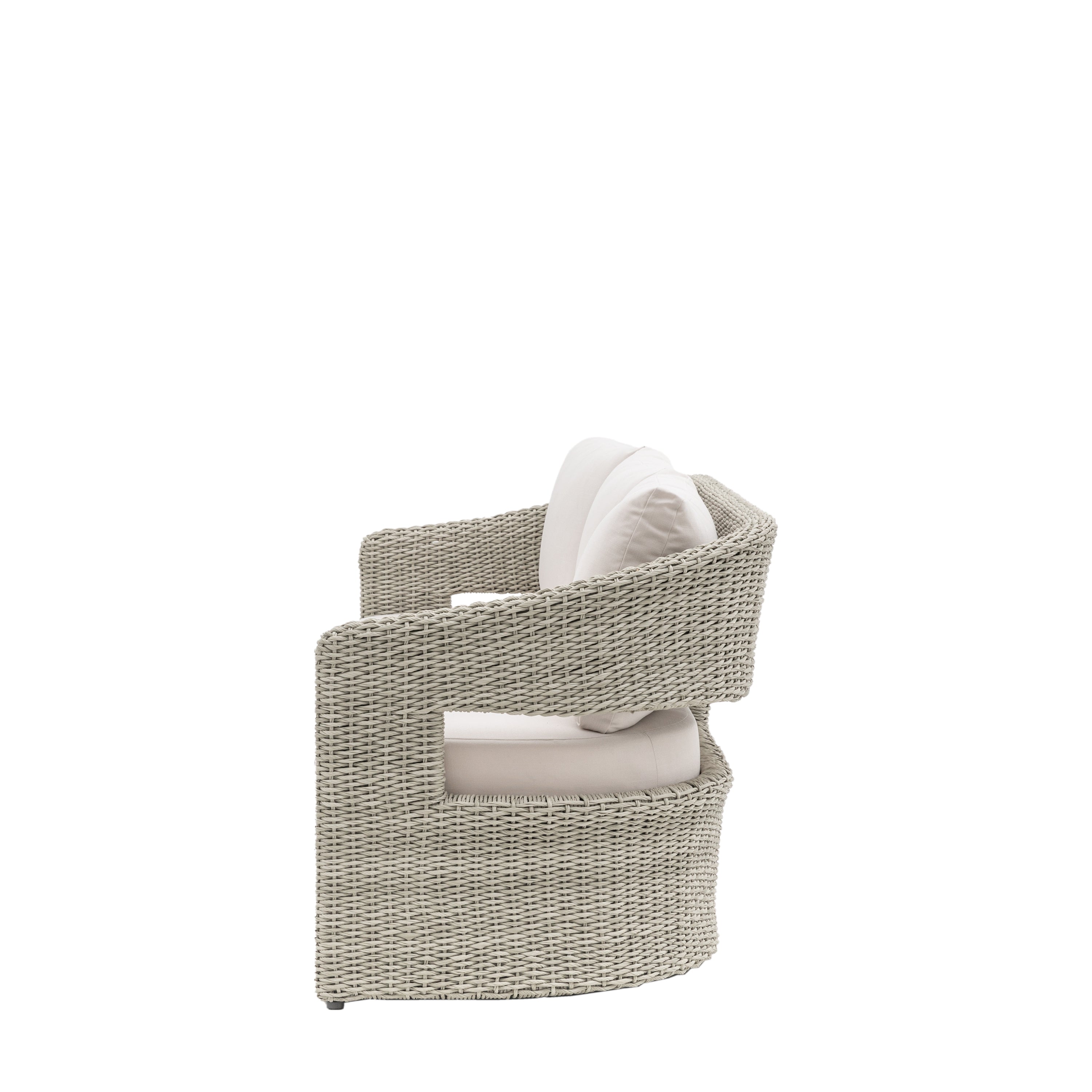 Florence Neutral Rattan Sofa | 3 Seater