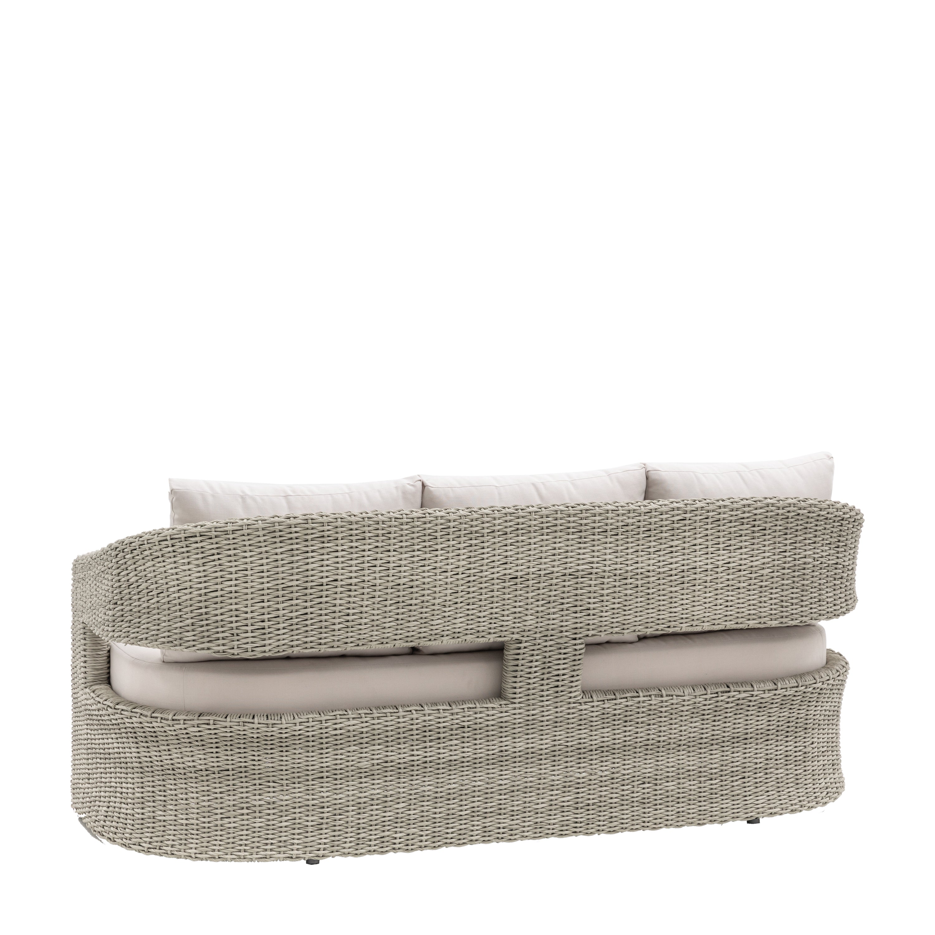 Florence Neutral Rattan Sofa | 3 Seater