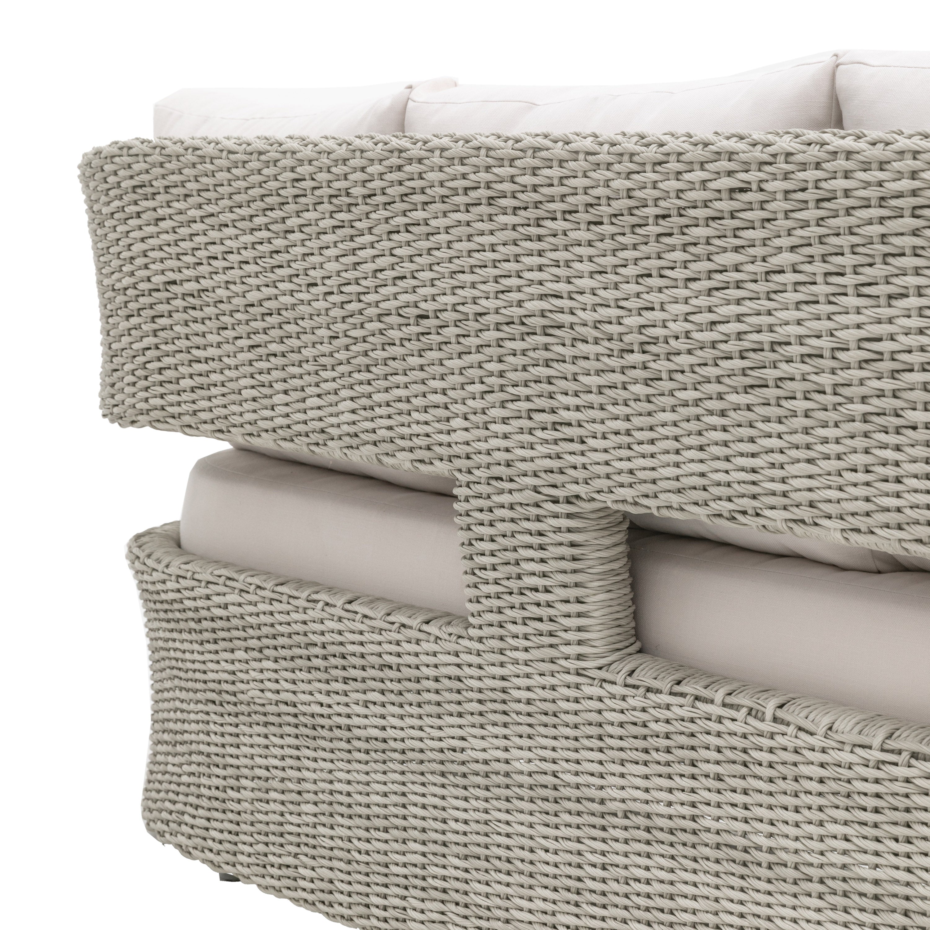 Florence Neutral Rattan Sofa | 3 Seater