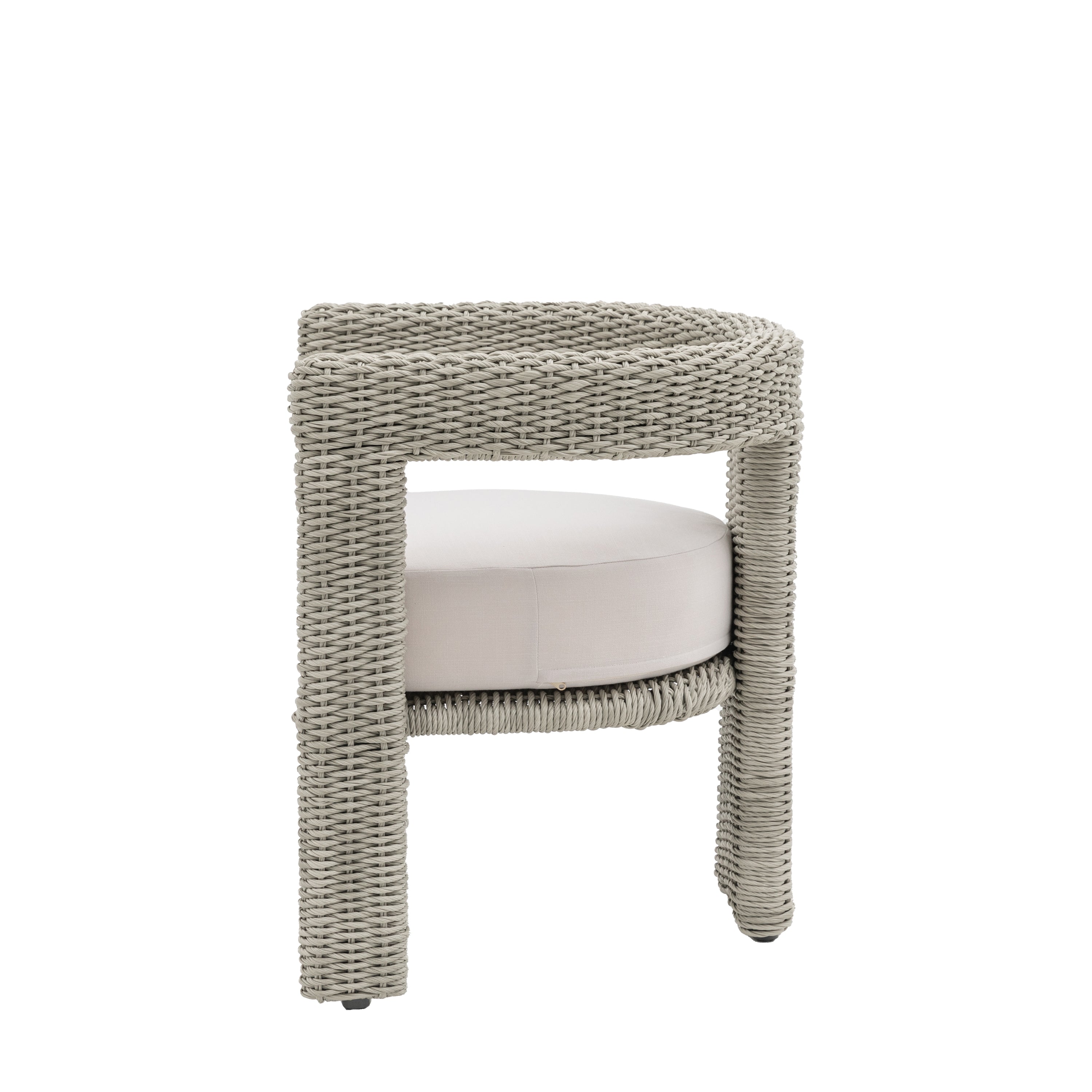 Set of 2 Florence Grey Rattan Dining Chair