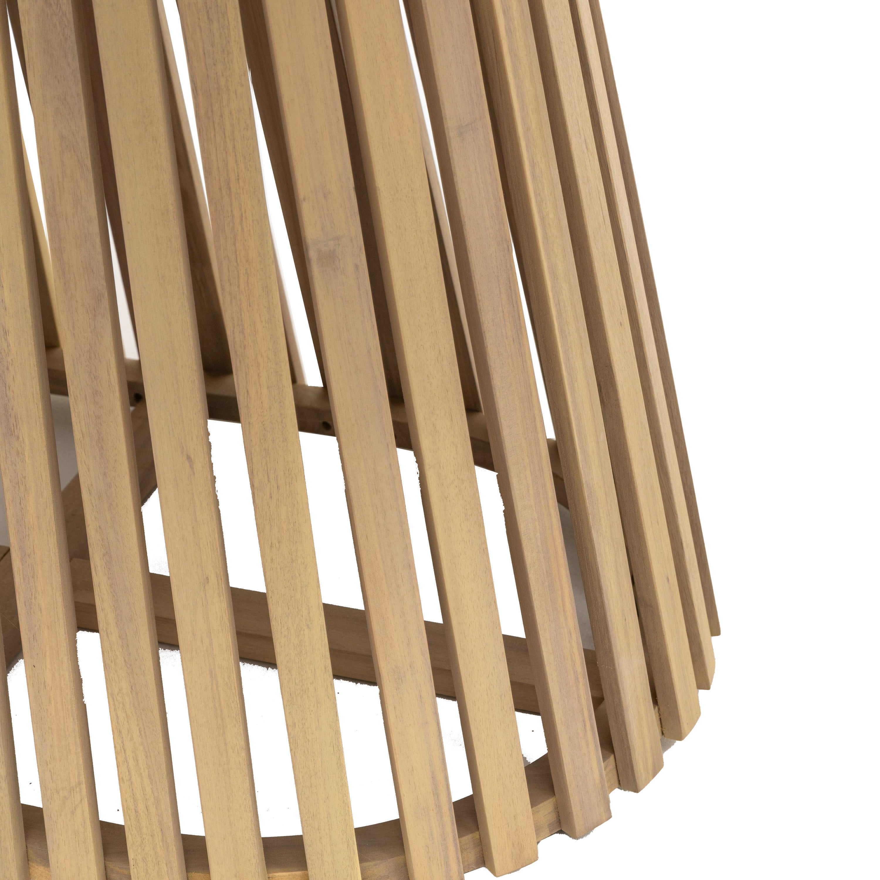 Cercola Natural Acacia Wood Slatted Oval Dining Table | 6 Seater