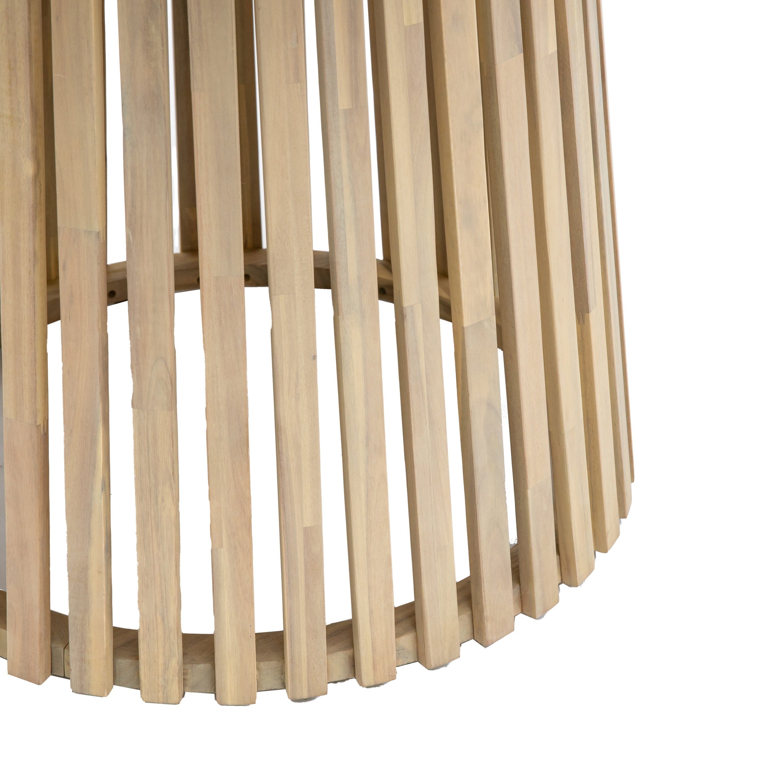 Cercola Natural Acacia Wood Slatted Round Dining Table