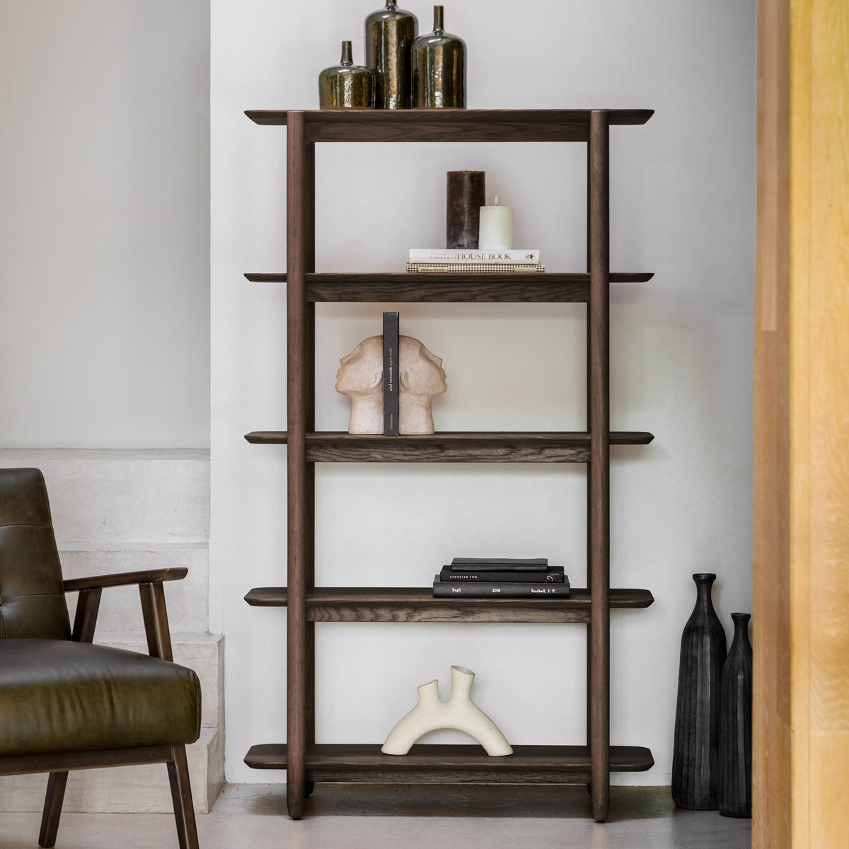 Laceby Smoked Brown Oak Wood Display Unit