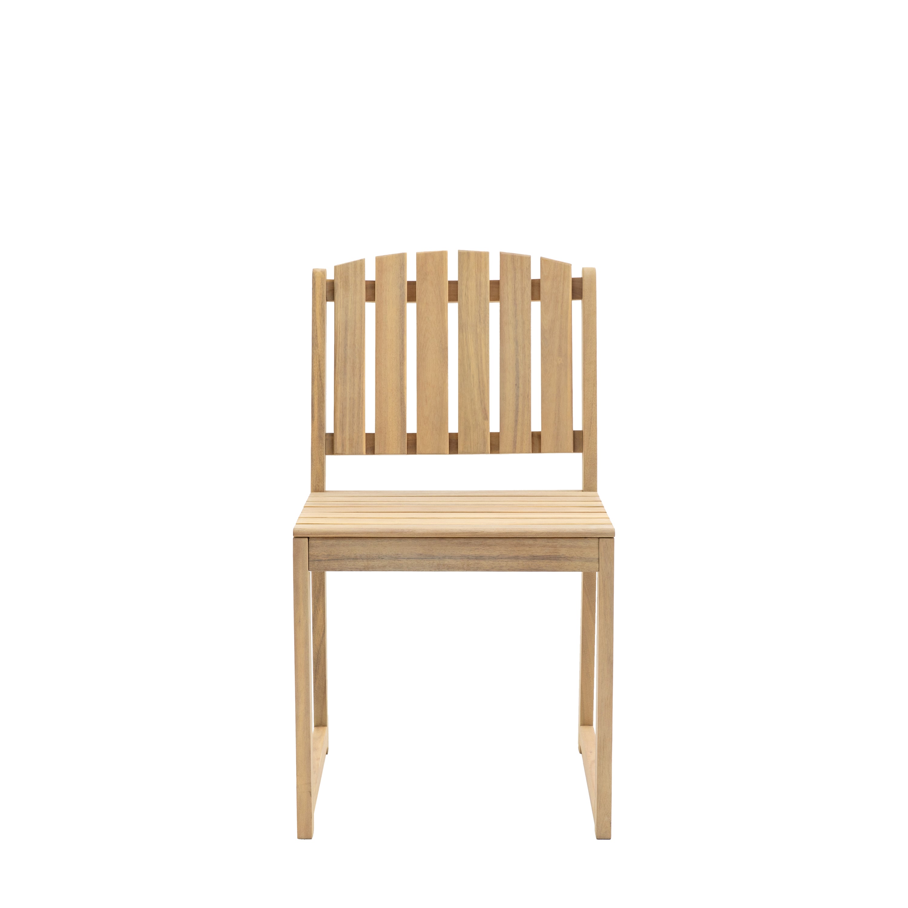 Set of 2 Cercola Natural Acacia Wood Slatted Dining Chair