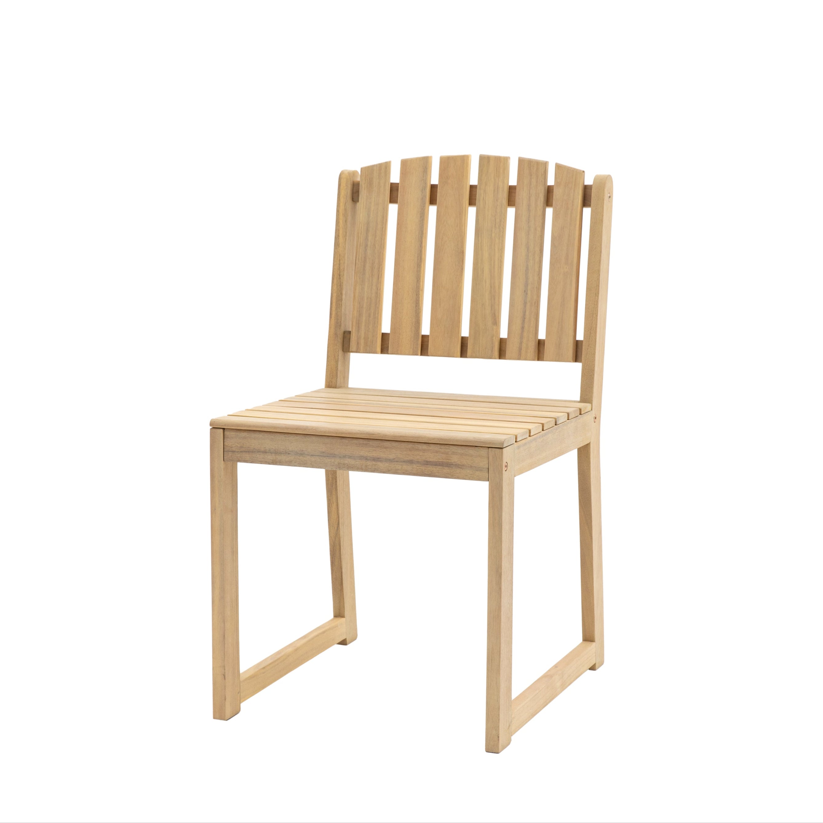 Set of 2 Cercola Natural Acacia Wood Slatted Dining Chair