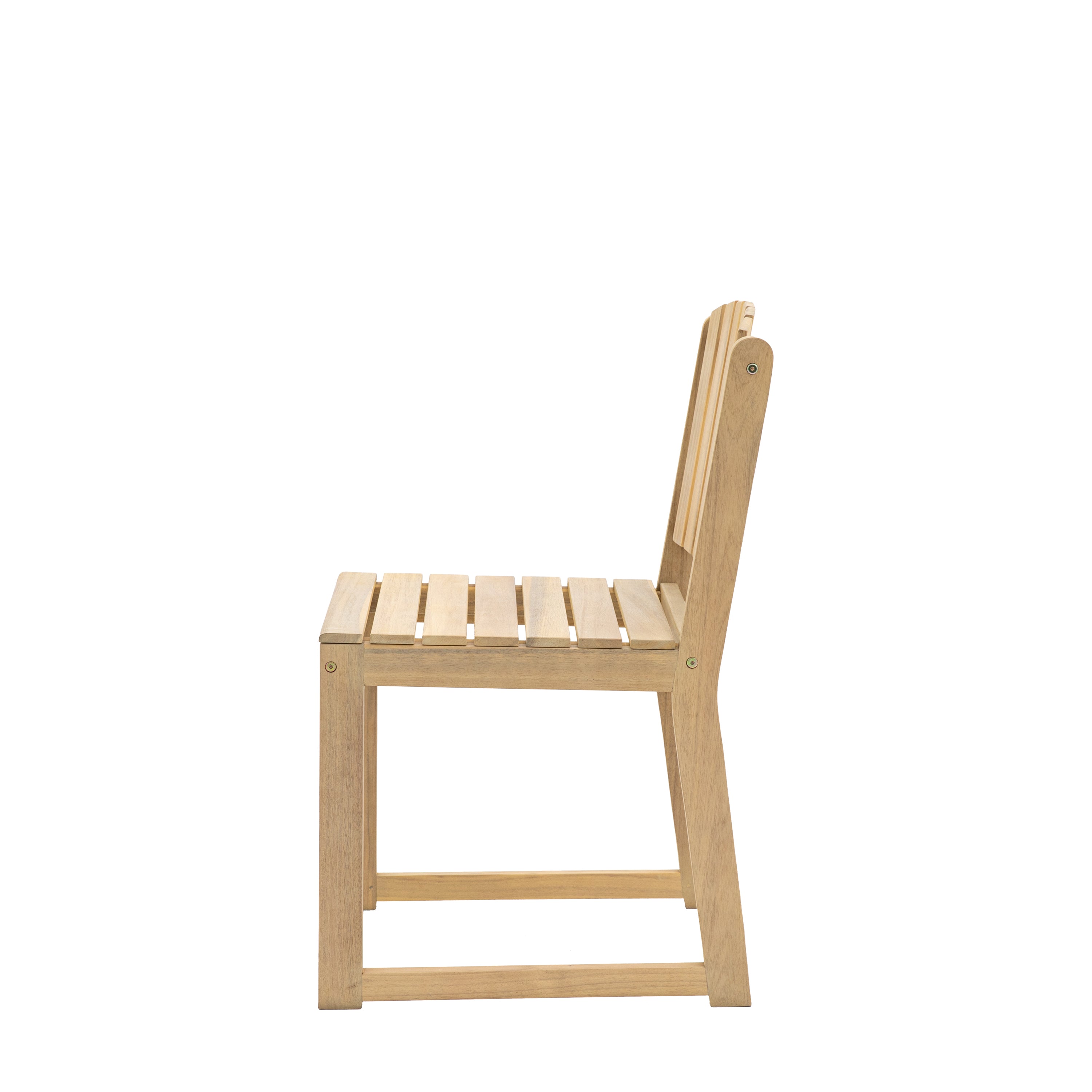 Set of 2 Cercola Natural Acacia Wood Slatted Dining Chair