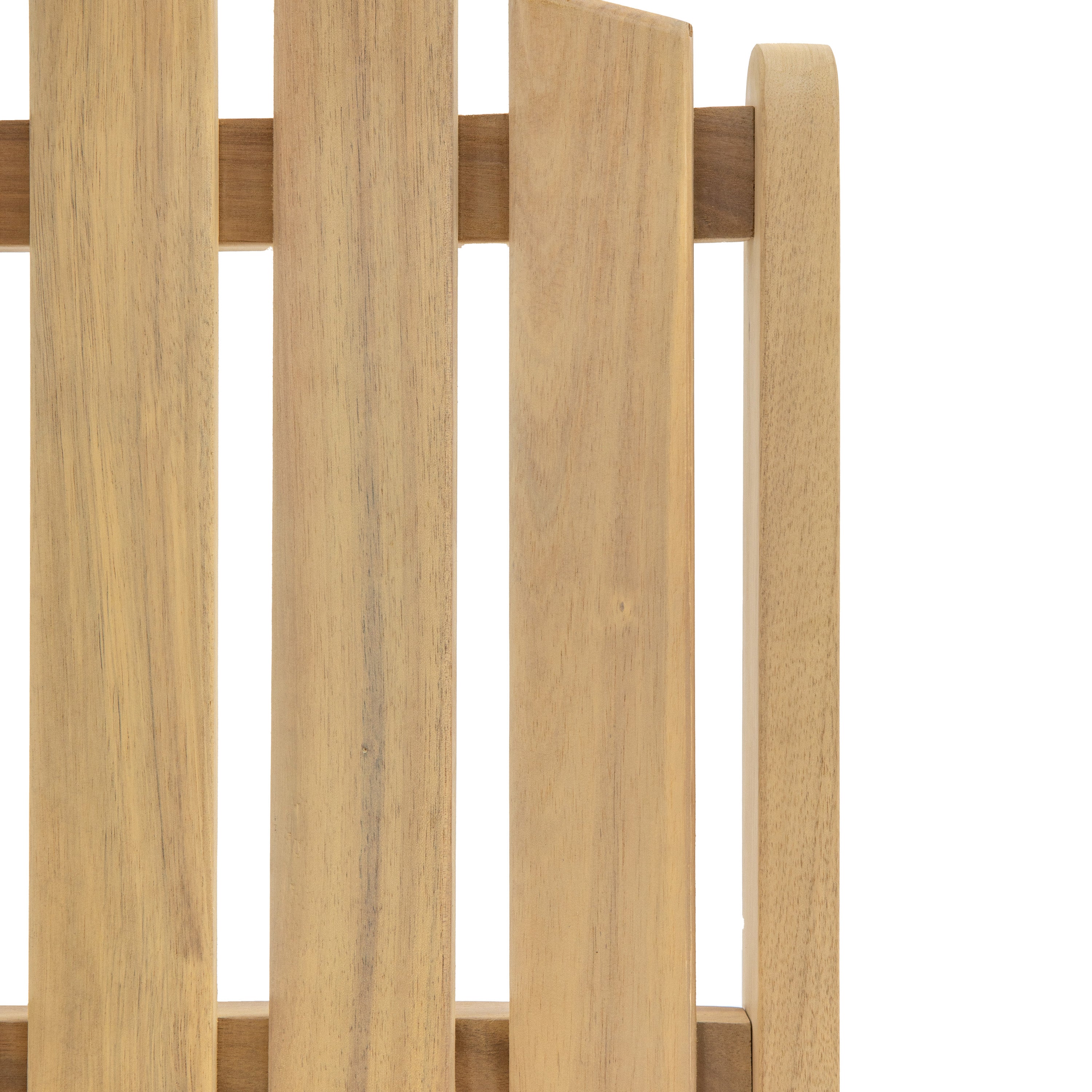 Set of 2 Cercola Natural Acacia Wood Slatted Dining Chair
