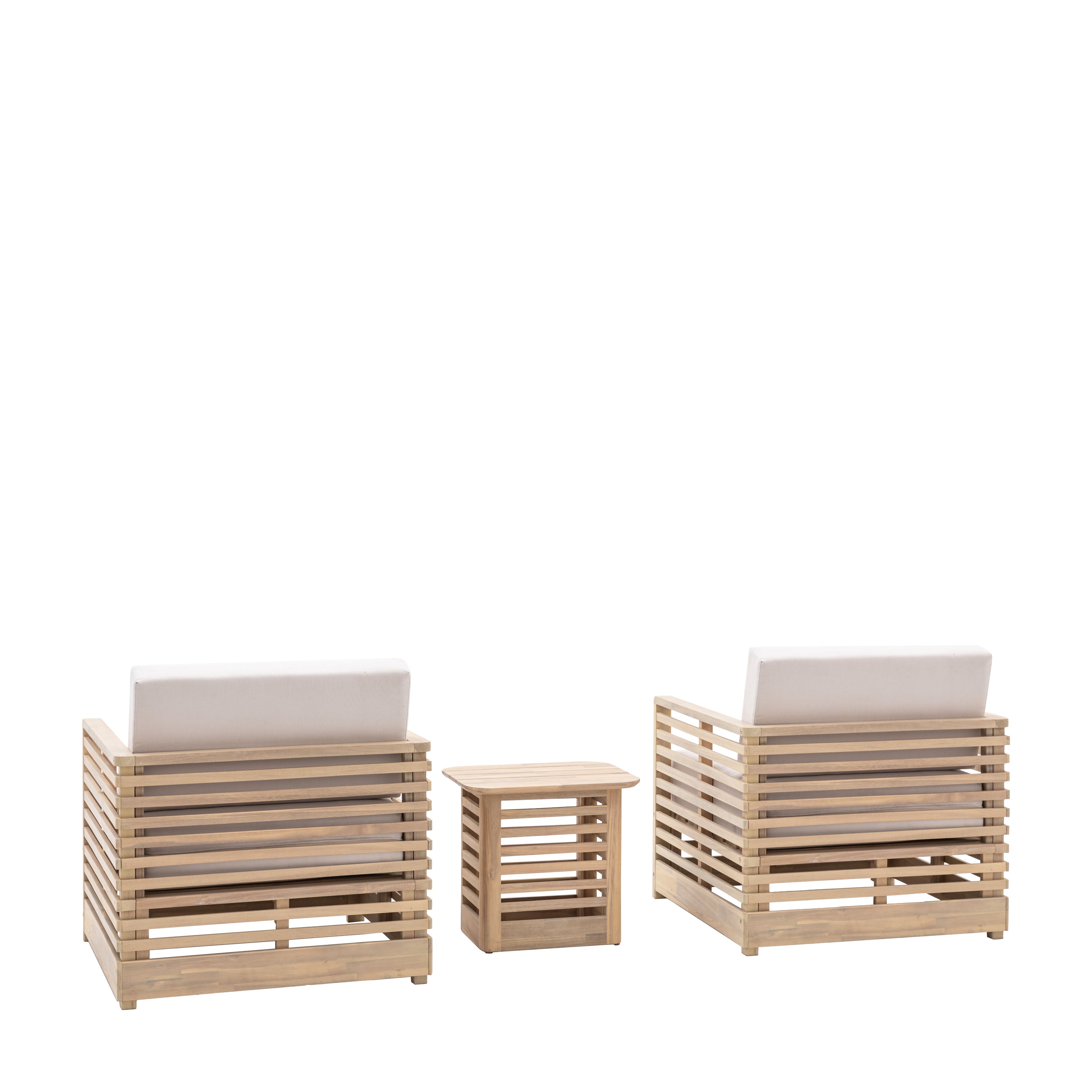 Toretto Natural Acacia Wood Outdoor Lounge Set