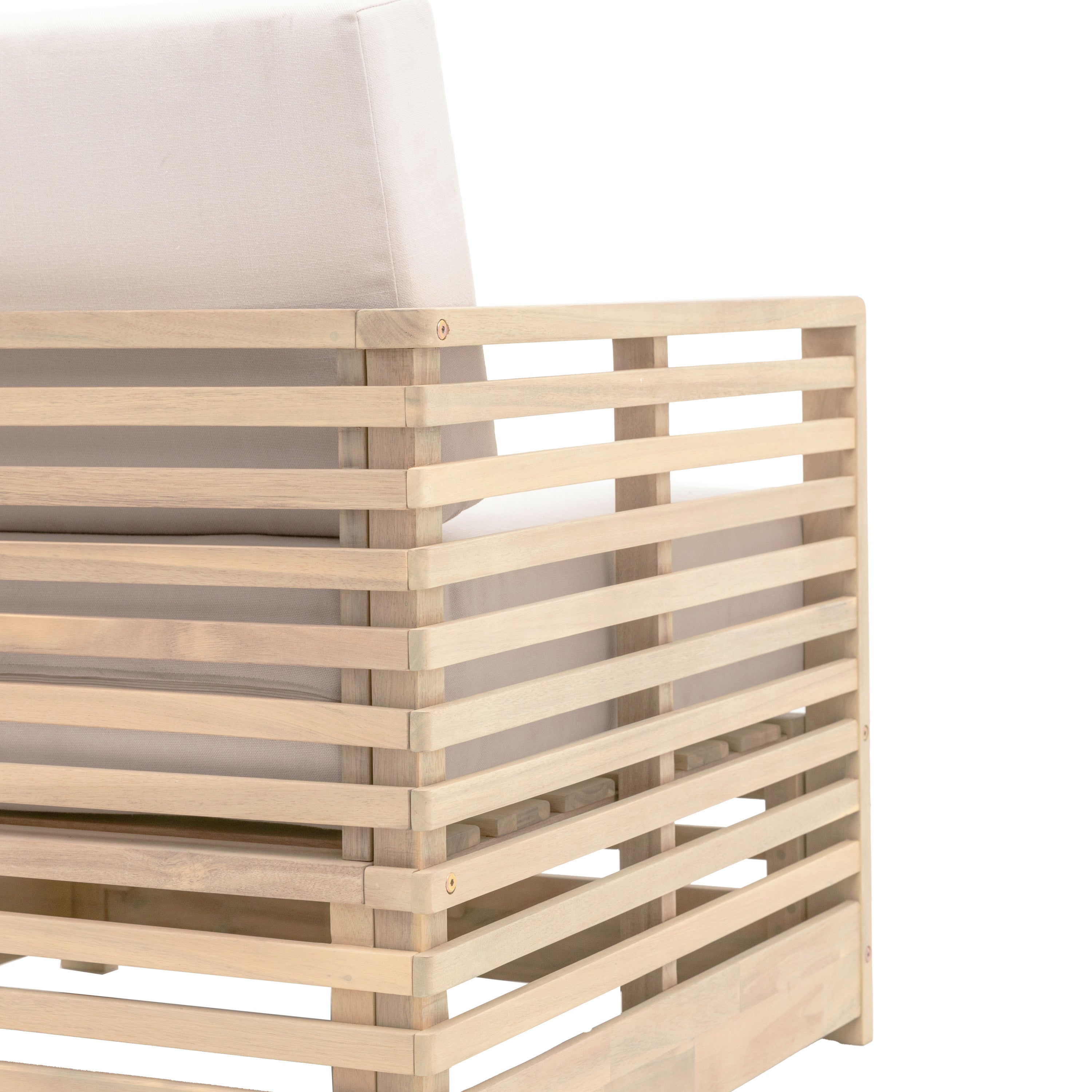 Toretto Natural Acacia Wood Outdoor Lounge Set