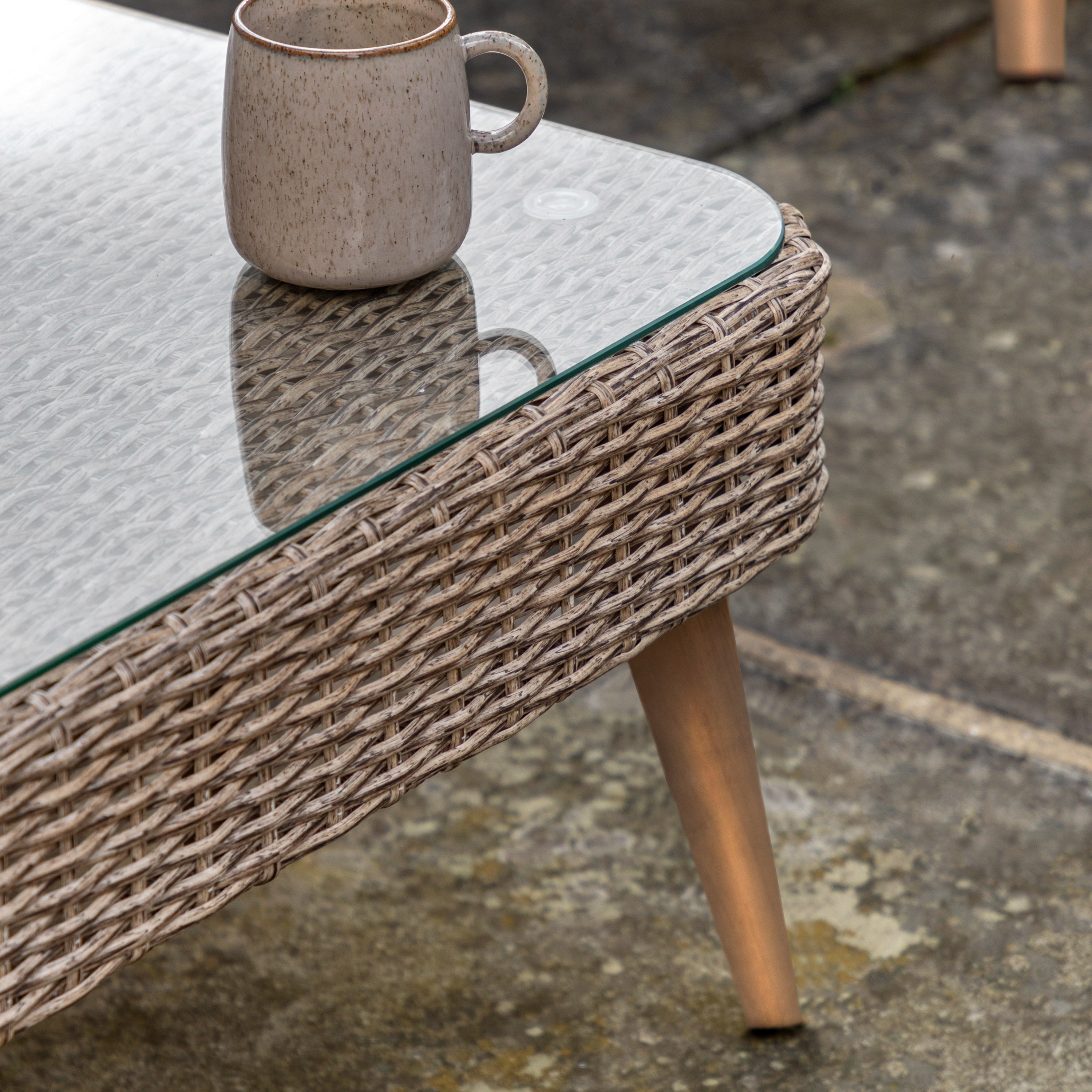 Punta Neutral Rattan Outdoor Corner Lounge Set