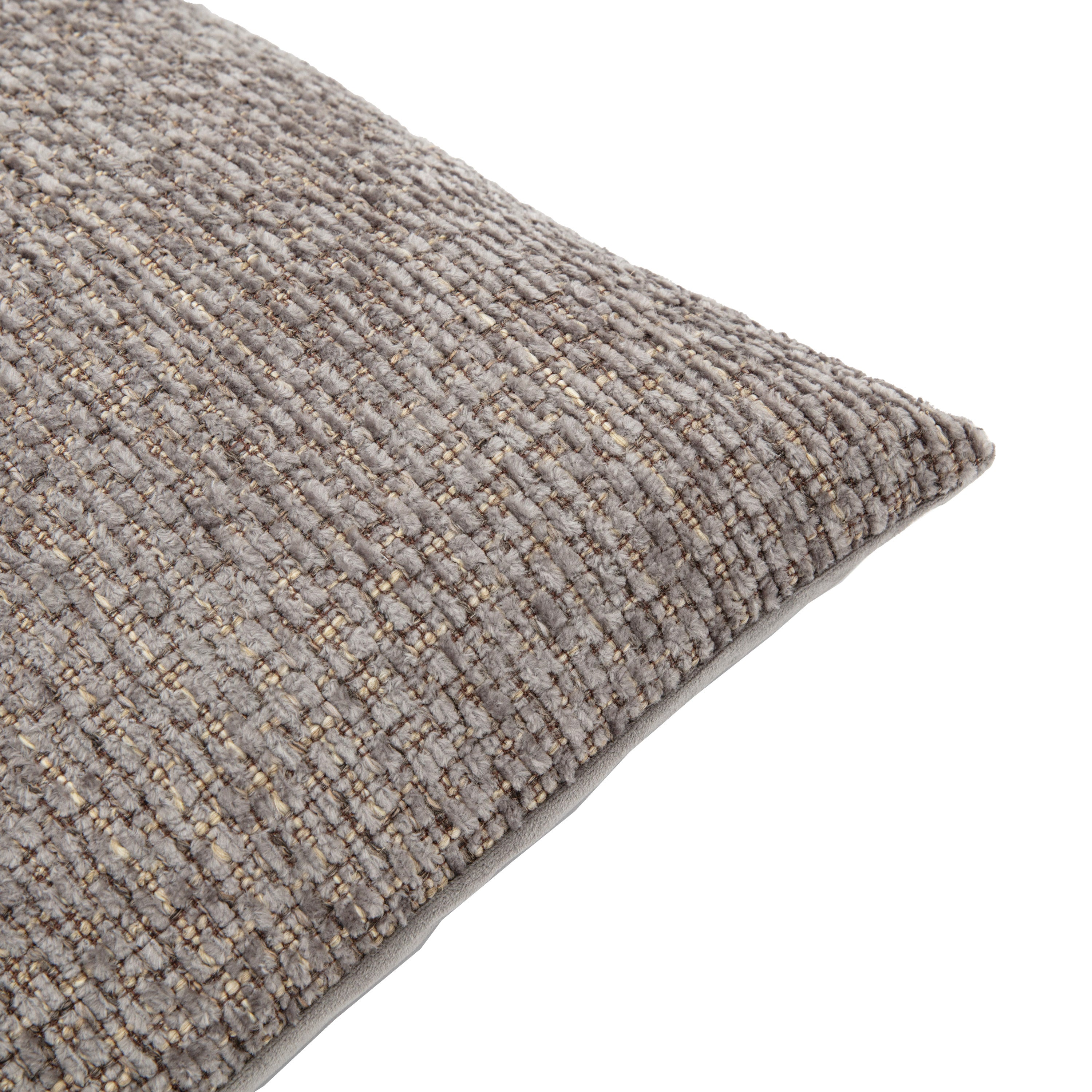 Chenille Textured Grey Square Cushion