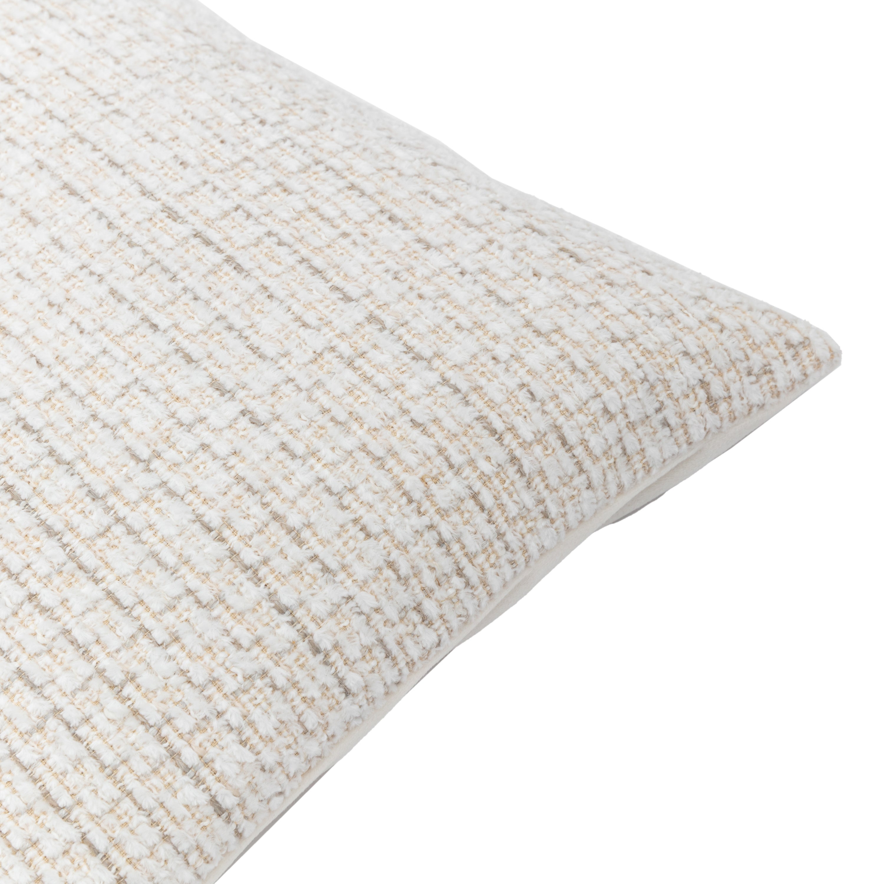 Chenille Textured Cream Square Cushion