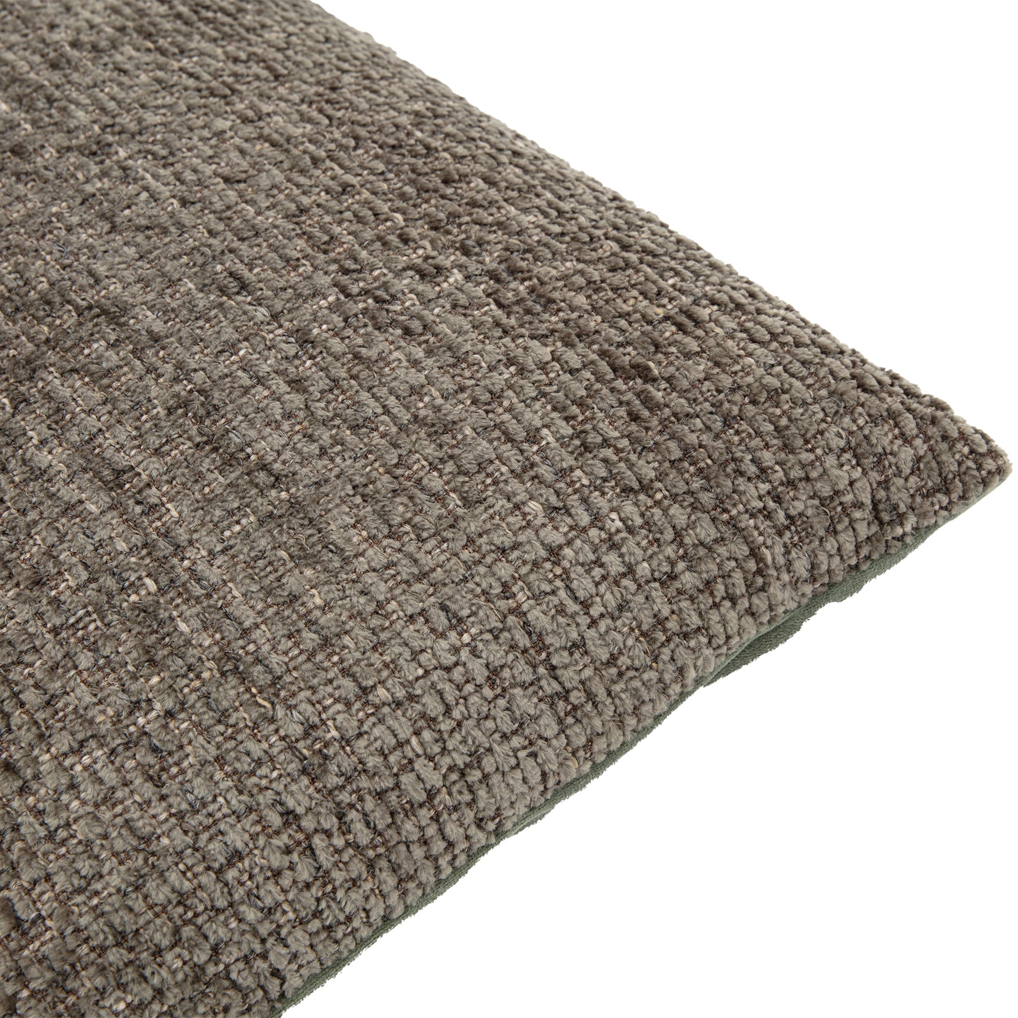 Chenille Textured Taupe Square Cushion