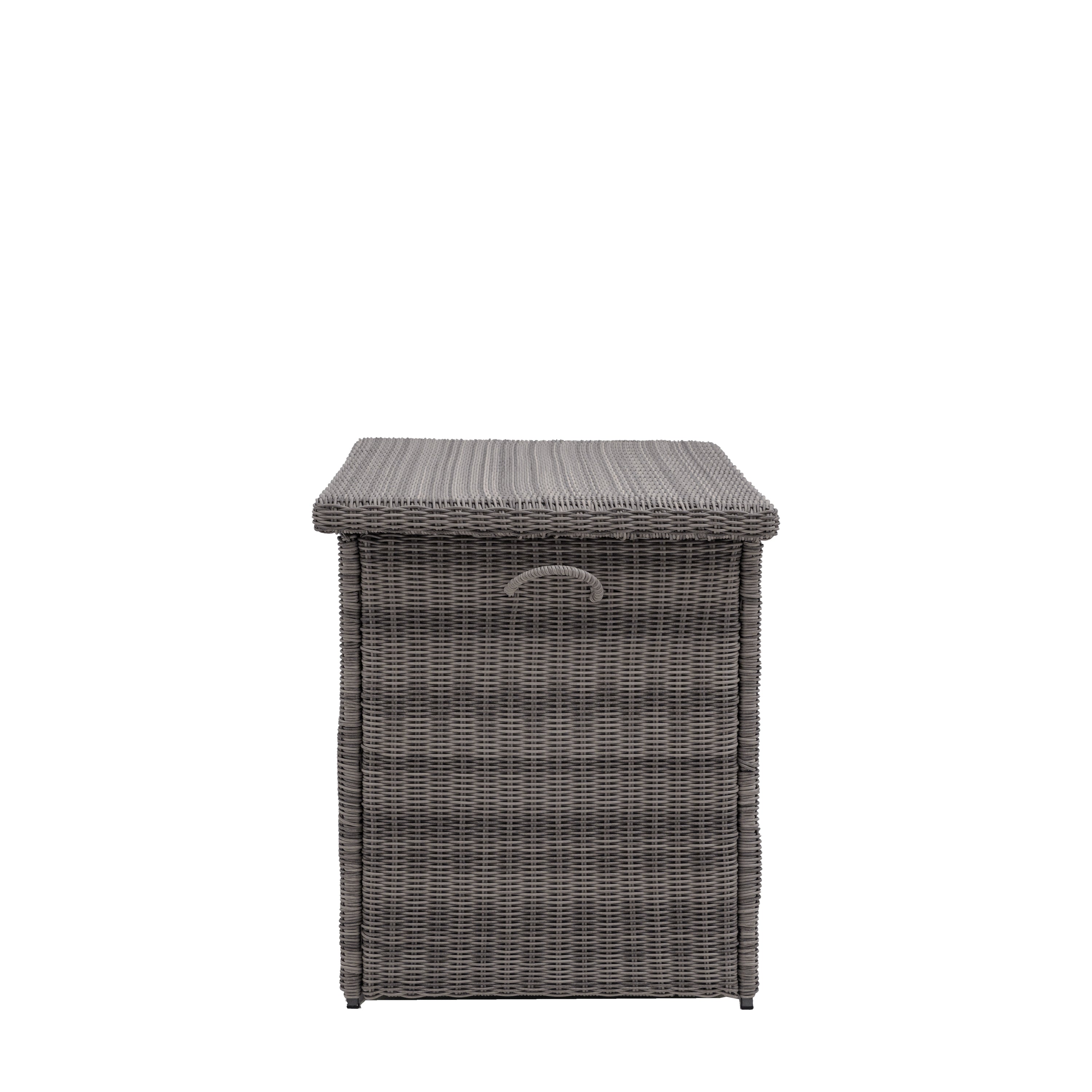 Calcott Slate Black Grey Rattan Outdoor Storage Box